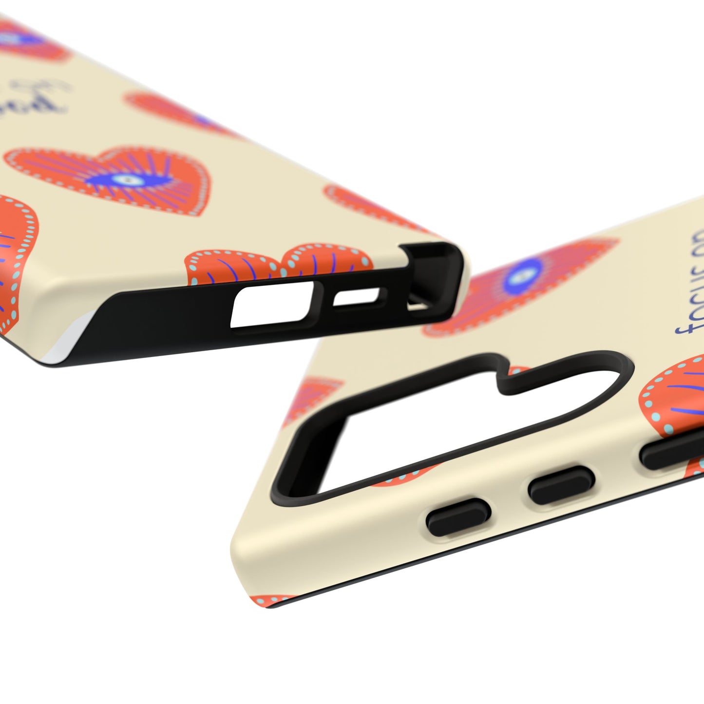 Phone Case — "Focus on Good" Heart Pattern Protective Case