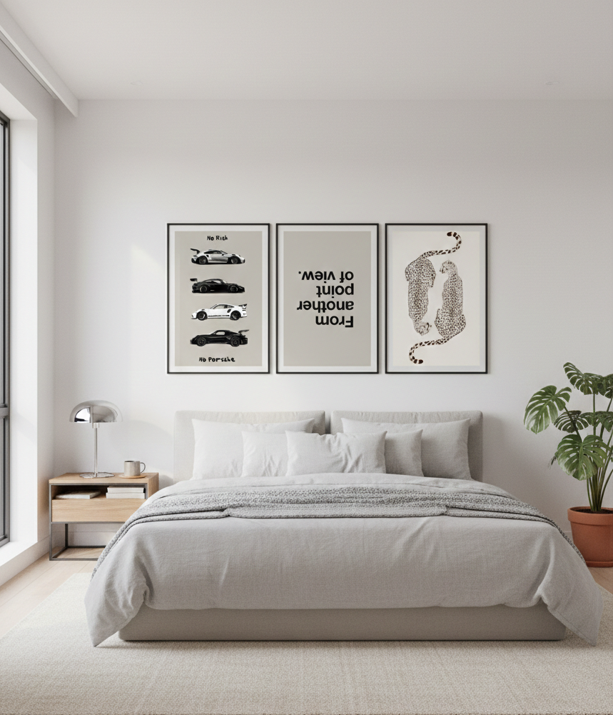 Leopard Pair Matte Poster — Minimal Neutral Animal Wall Art