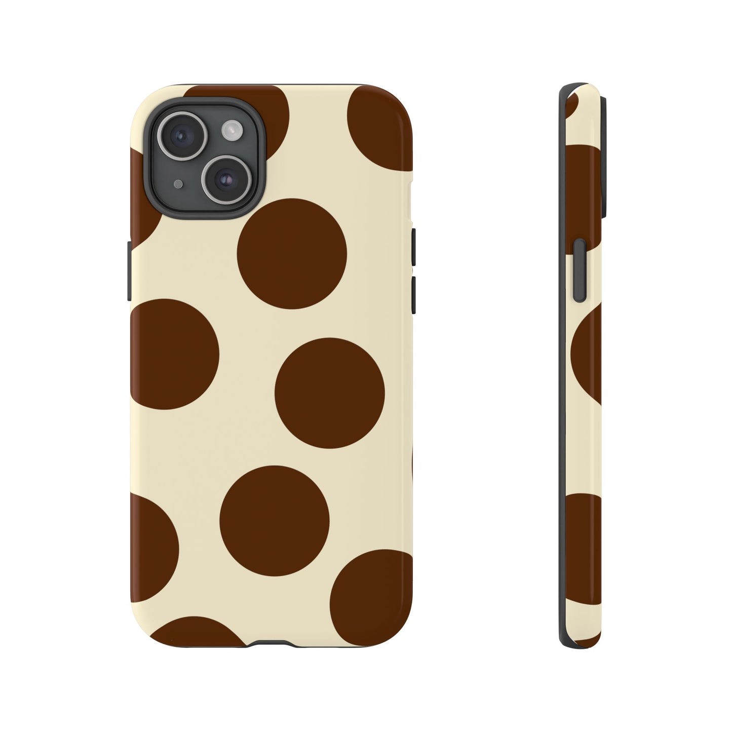 Brown Polka Dot Phone Case — Retro Large Dot Tough Case