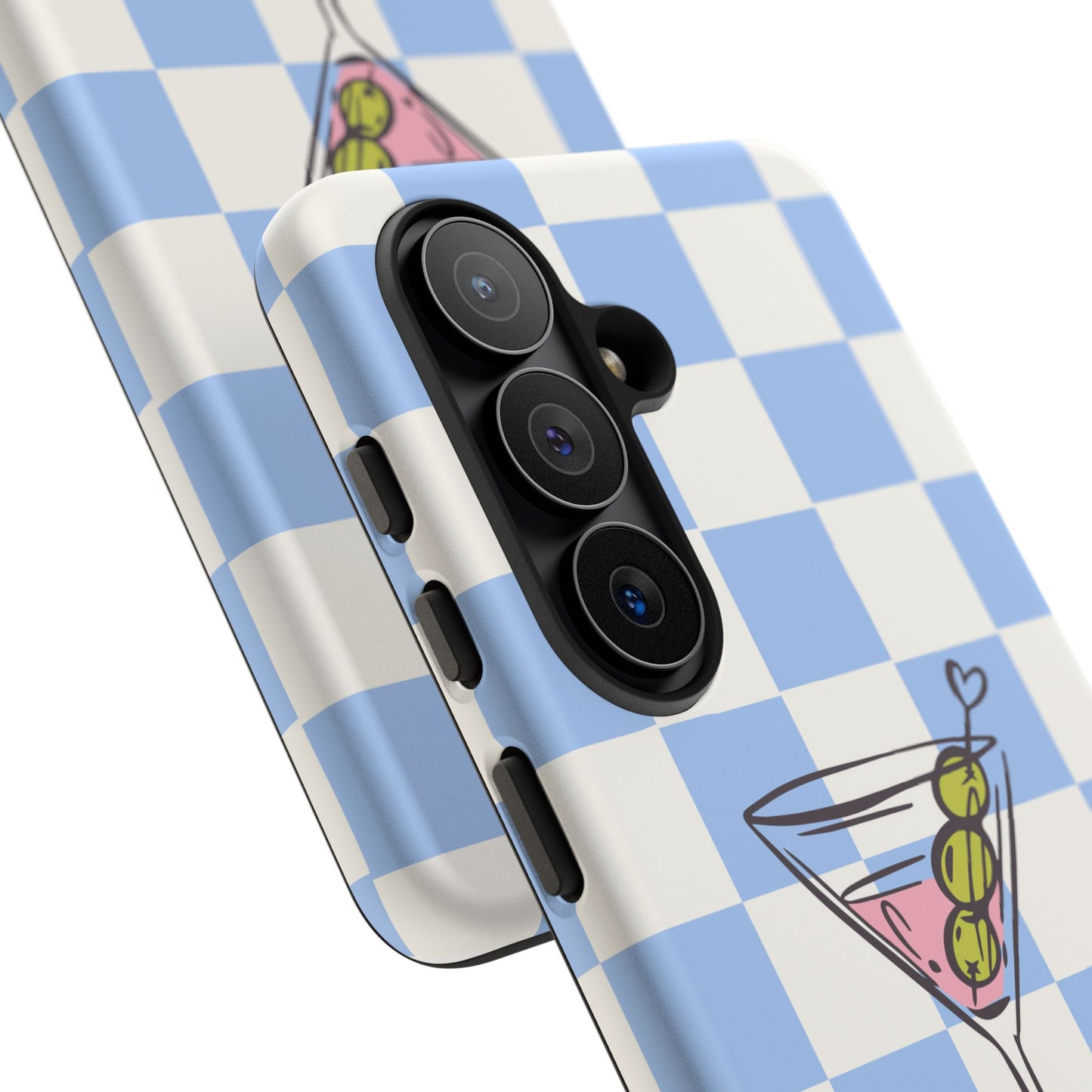 Phone Case — Blue Check Martini "extra dirty" Design