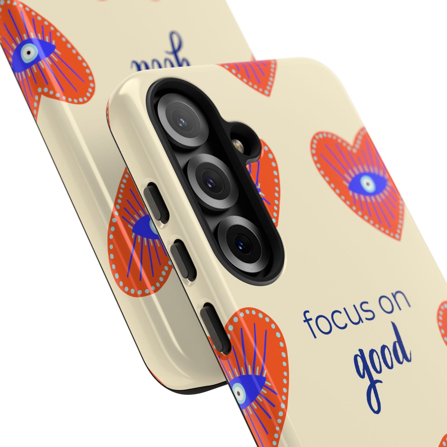 Phone Case — "Focus on Good" Heart Pattern Protective Case