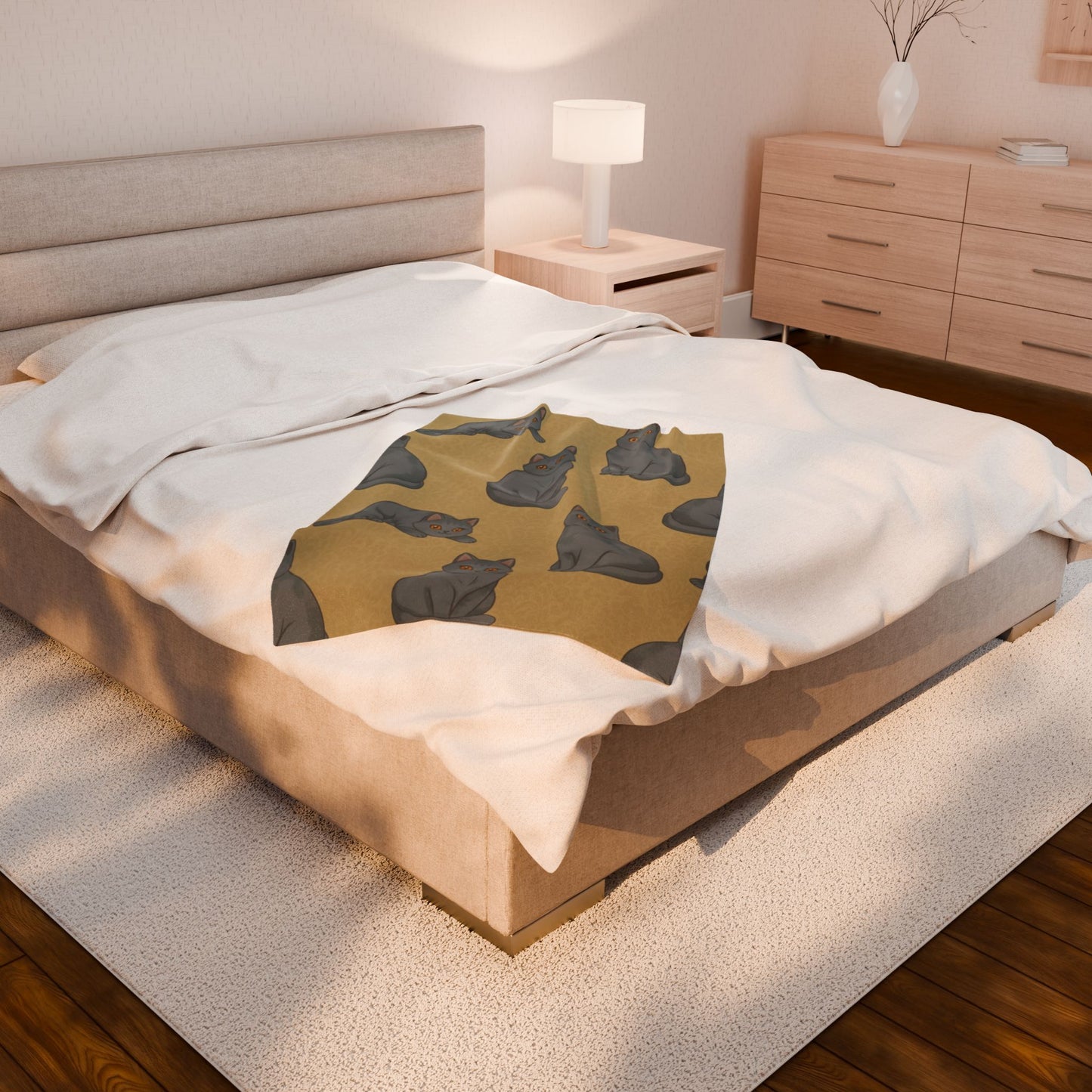 Plush Blanket — Minimal Leopard Spot Velveteen Throw