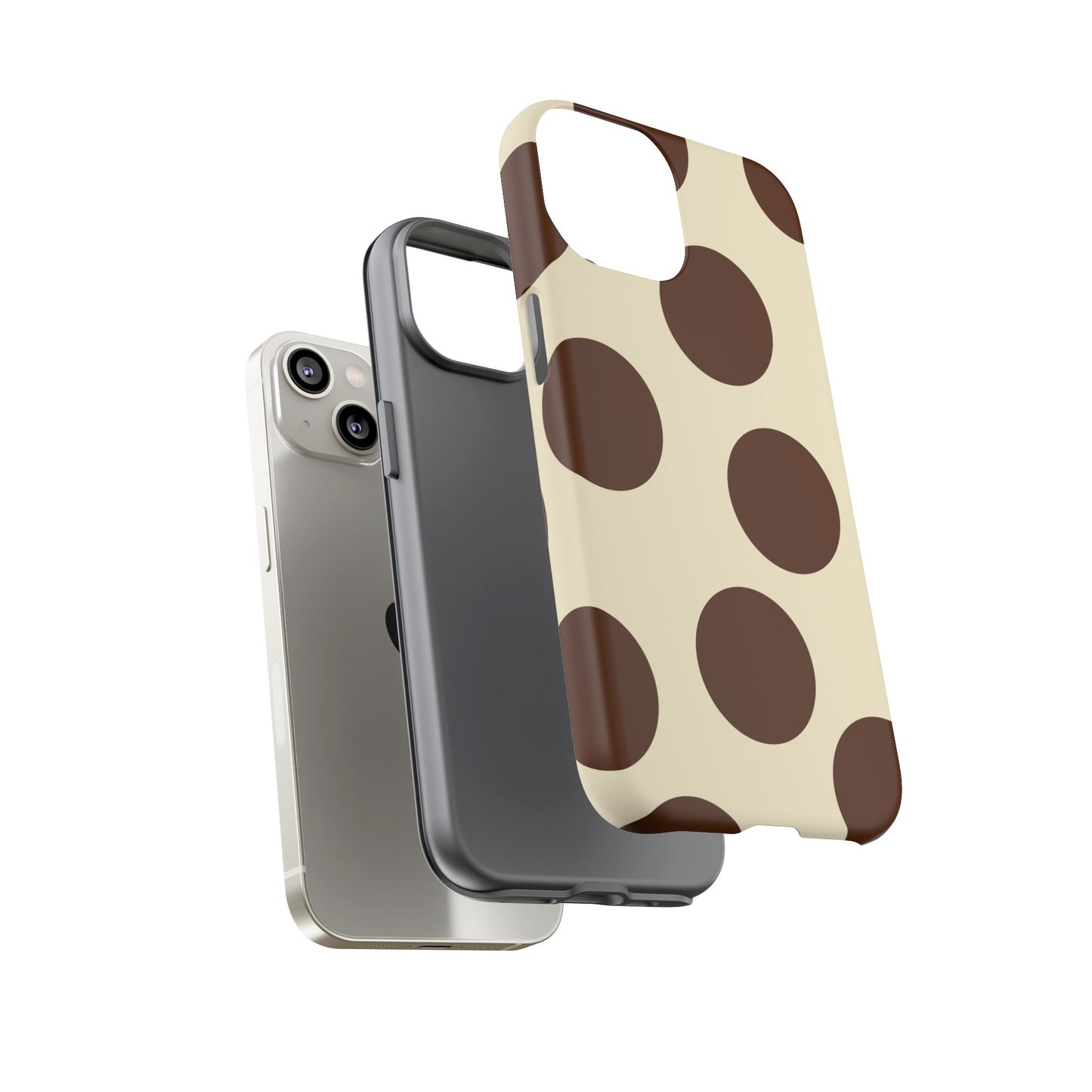 Brown Polka Dot Phone Case — Retro Large Dot Tough Case