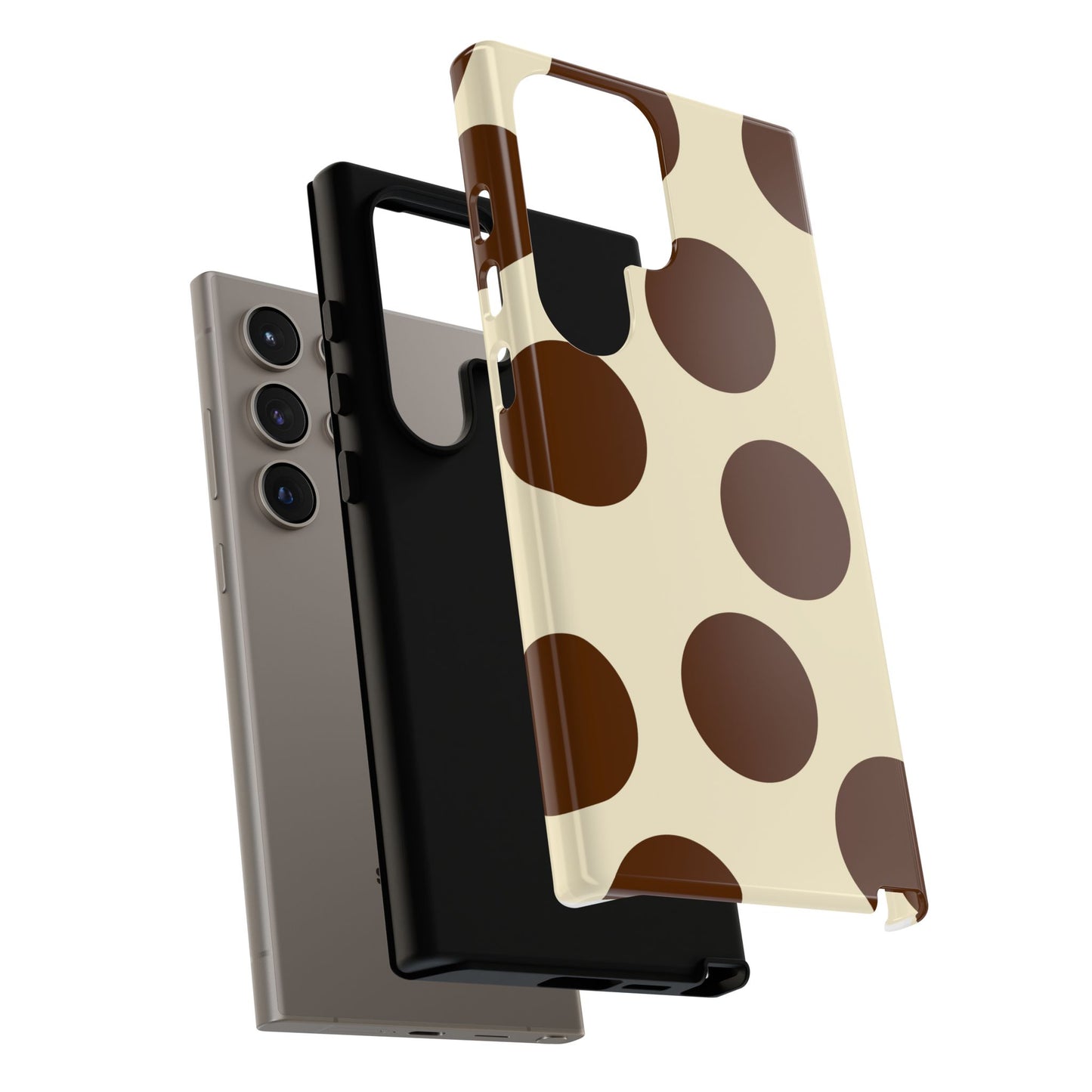 Brown Polka Dot Phone Case — Retro Large Dot Tough Case