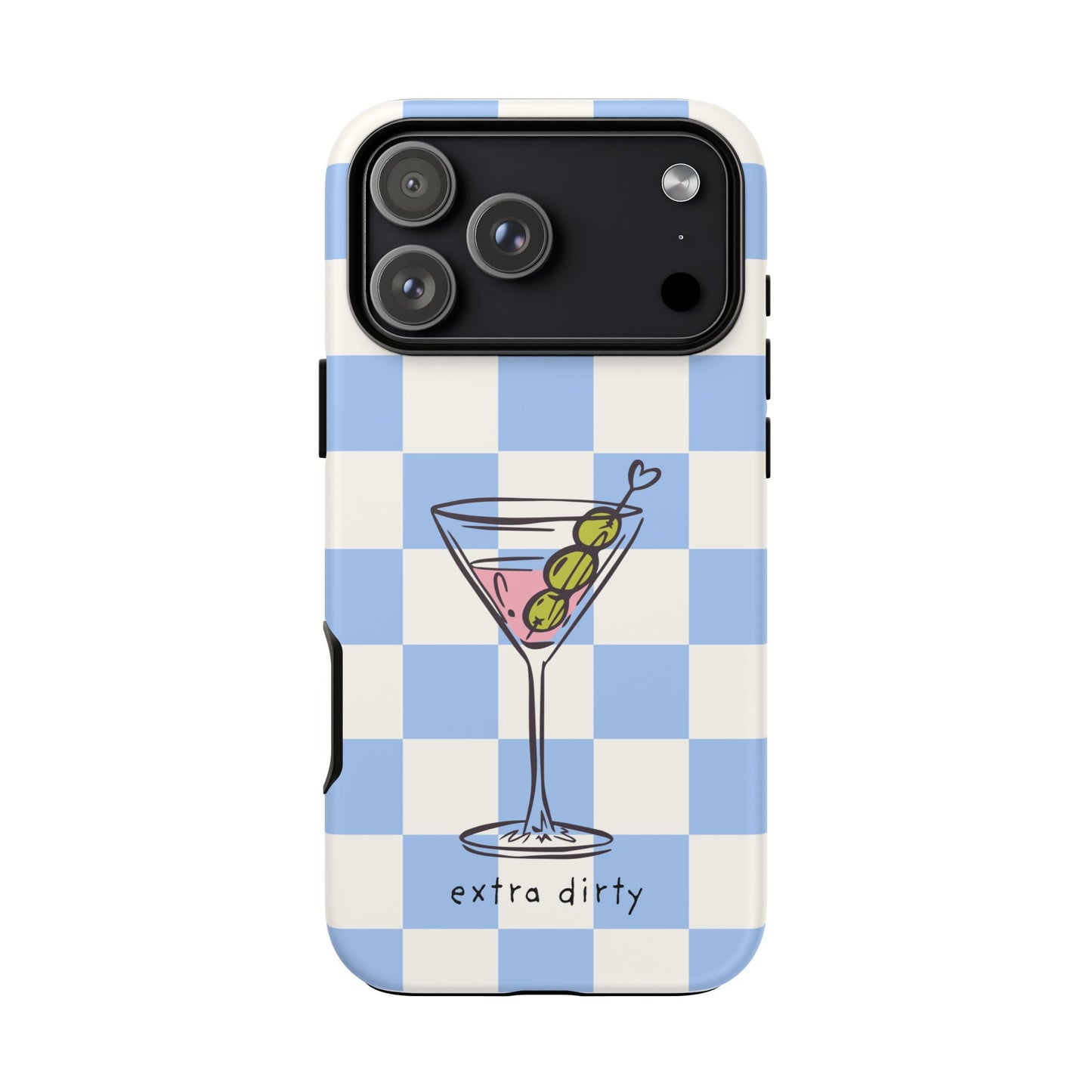 Phone Case — Blue Check Martini "extra dirty" Design