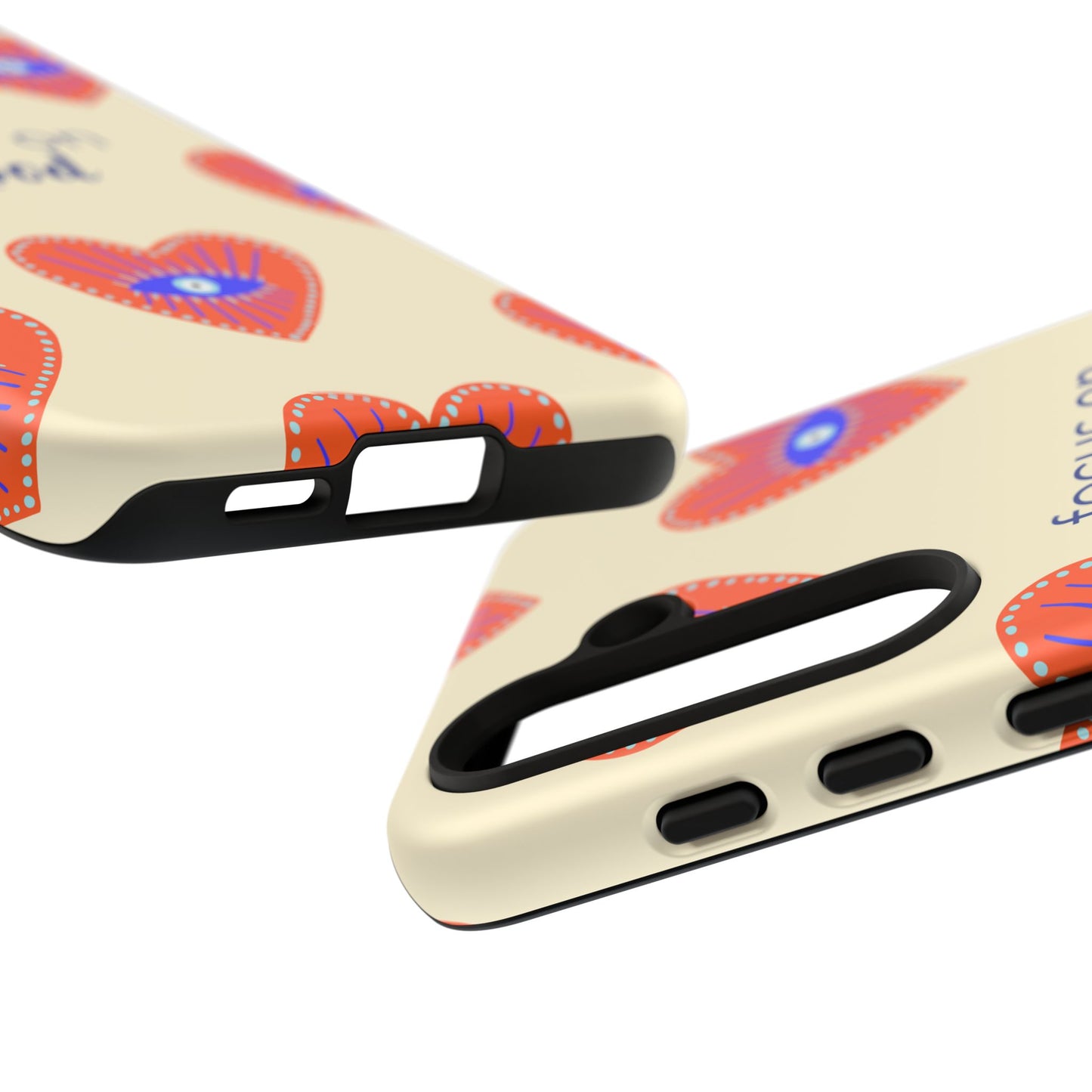 Phone Case — "Focus on Good" Heart Pattern Protective Case