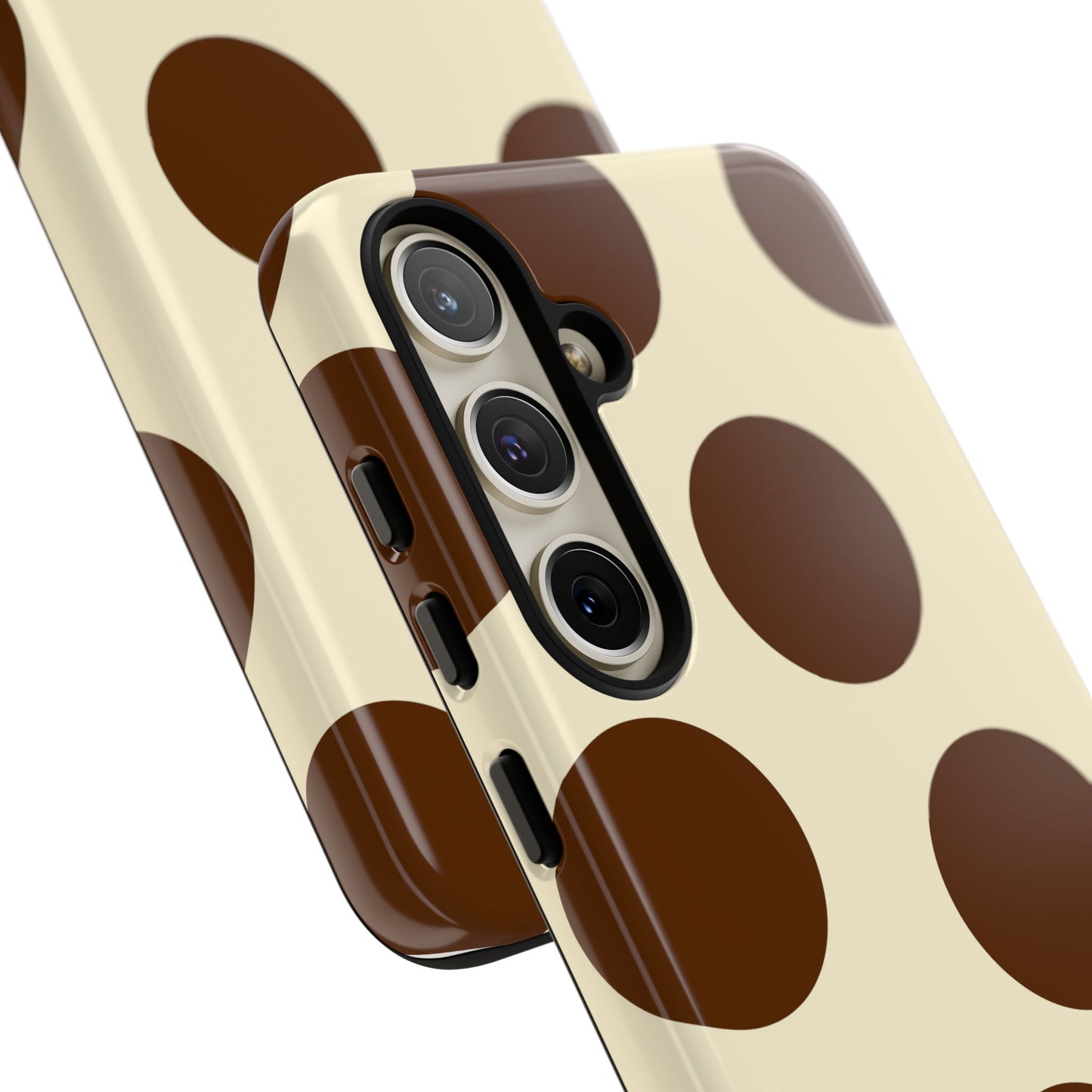 Brown Polka Dot Phone Case — Retro Large Dot Tough Case