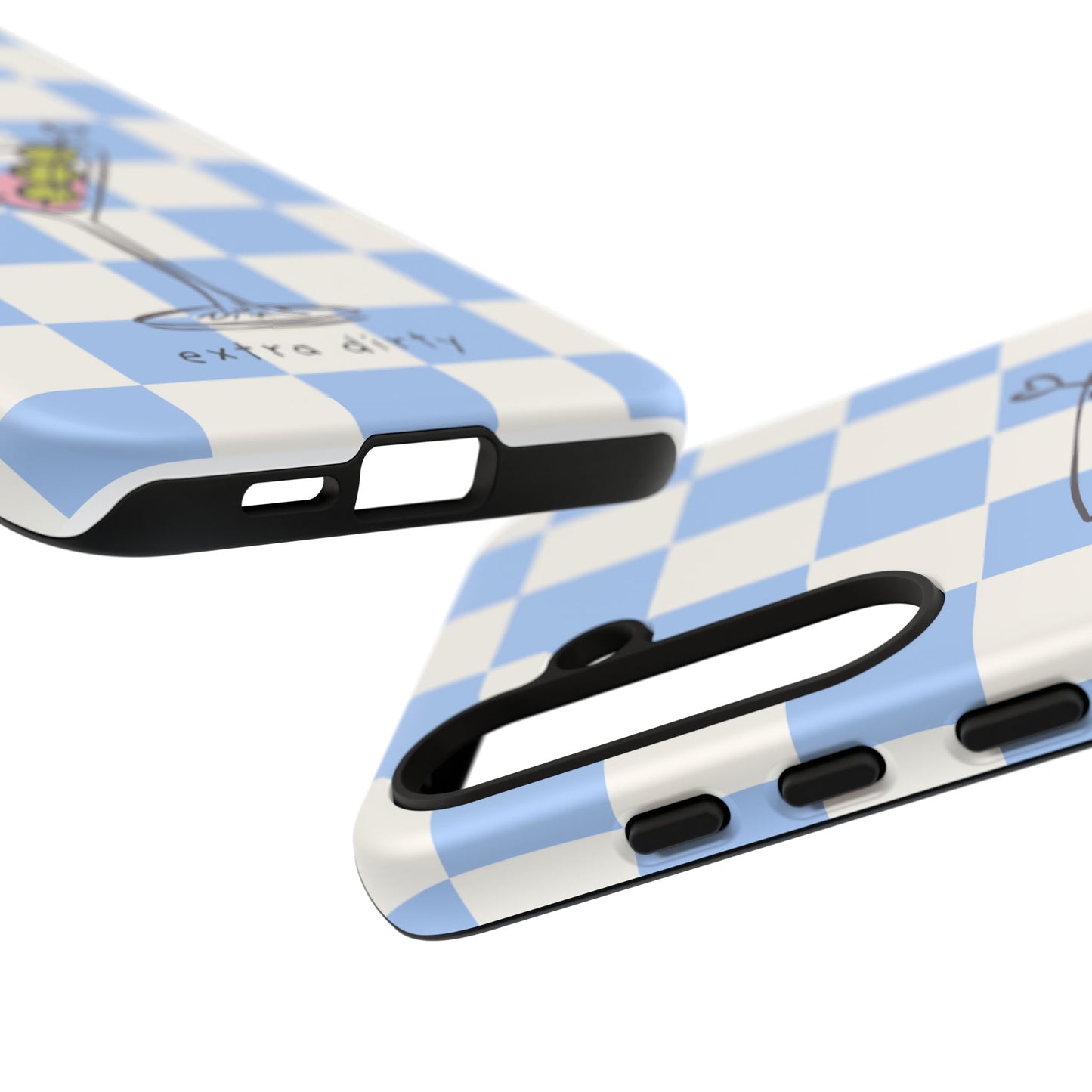 Phone Case — Blue Check Martini "extra dirty" Design