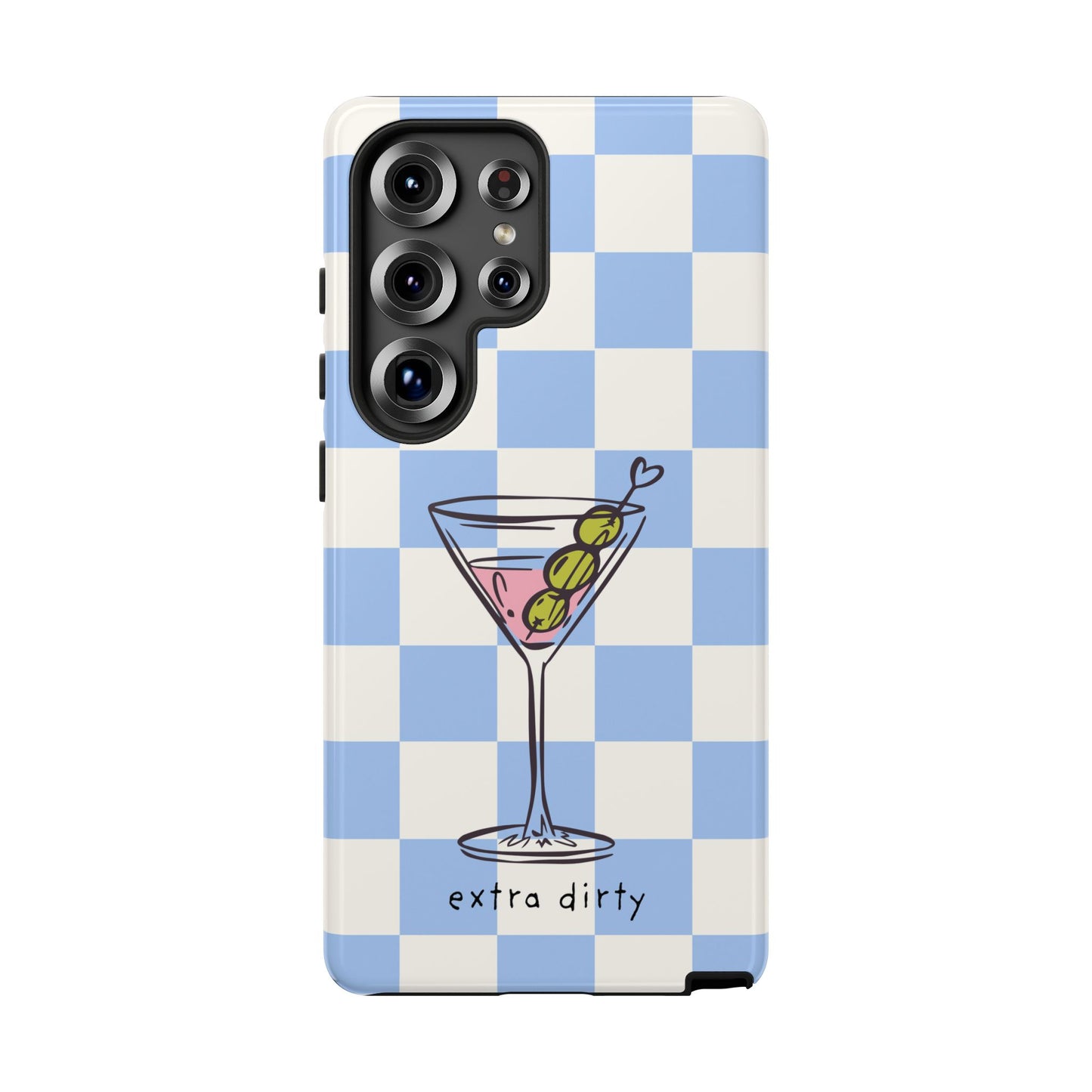 Phone Case — Blue Check Martini "extra dirty" Design