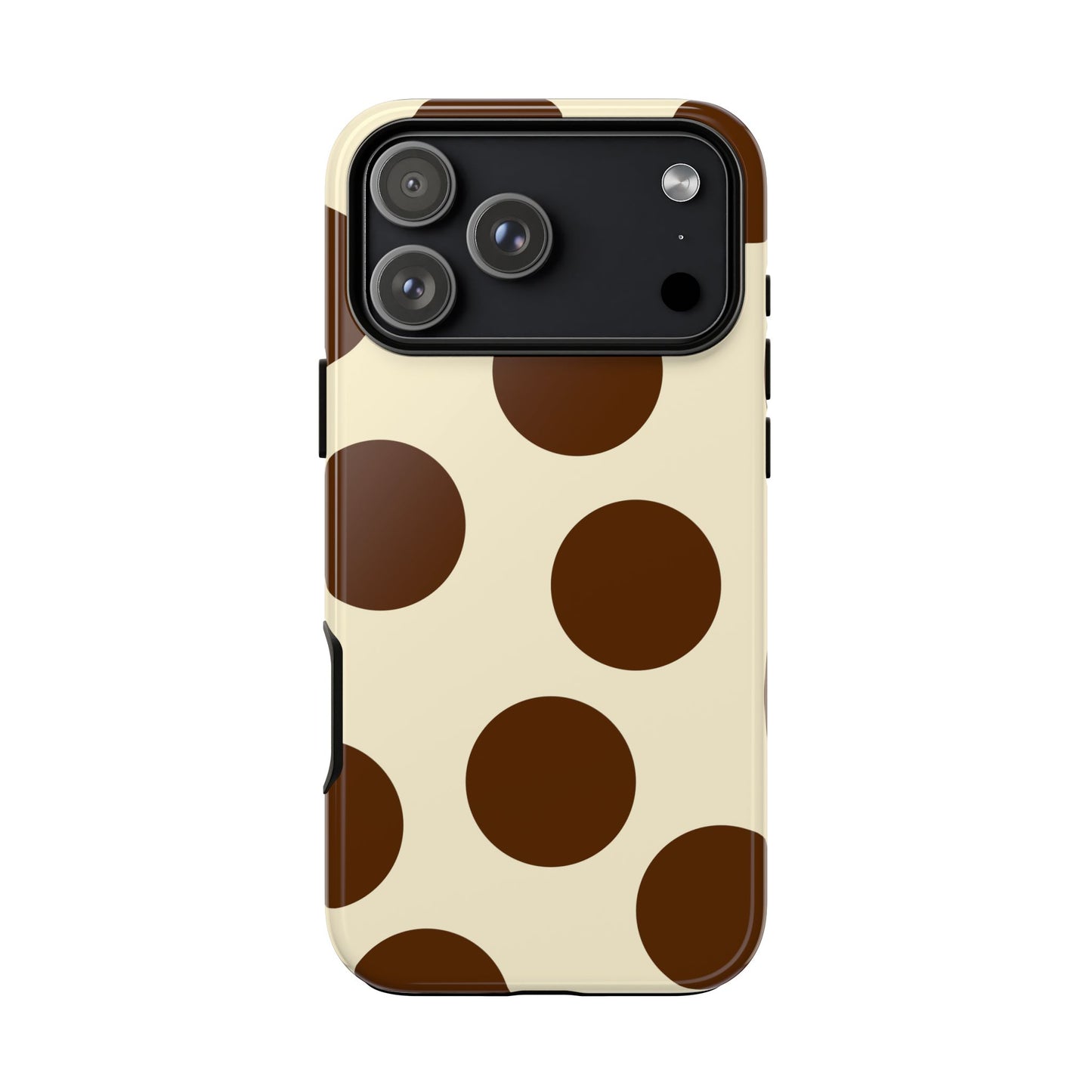 Brown Polka Dot Phone Case — Retro Large Dot Tough Case