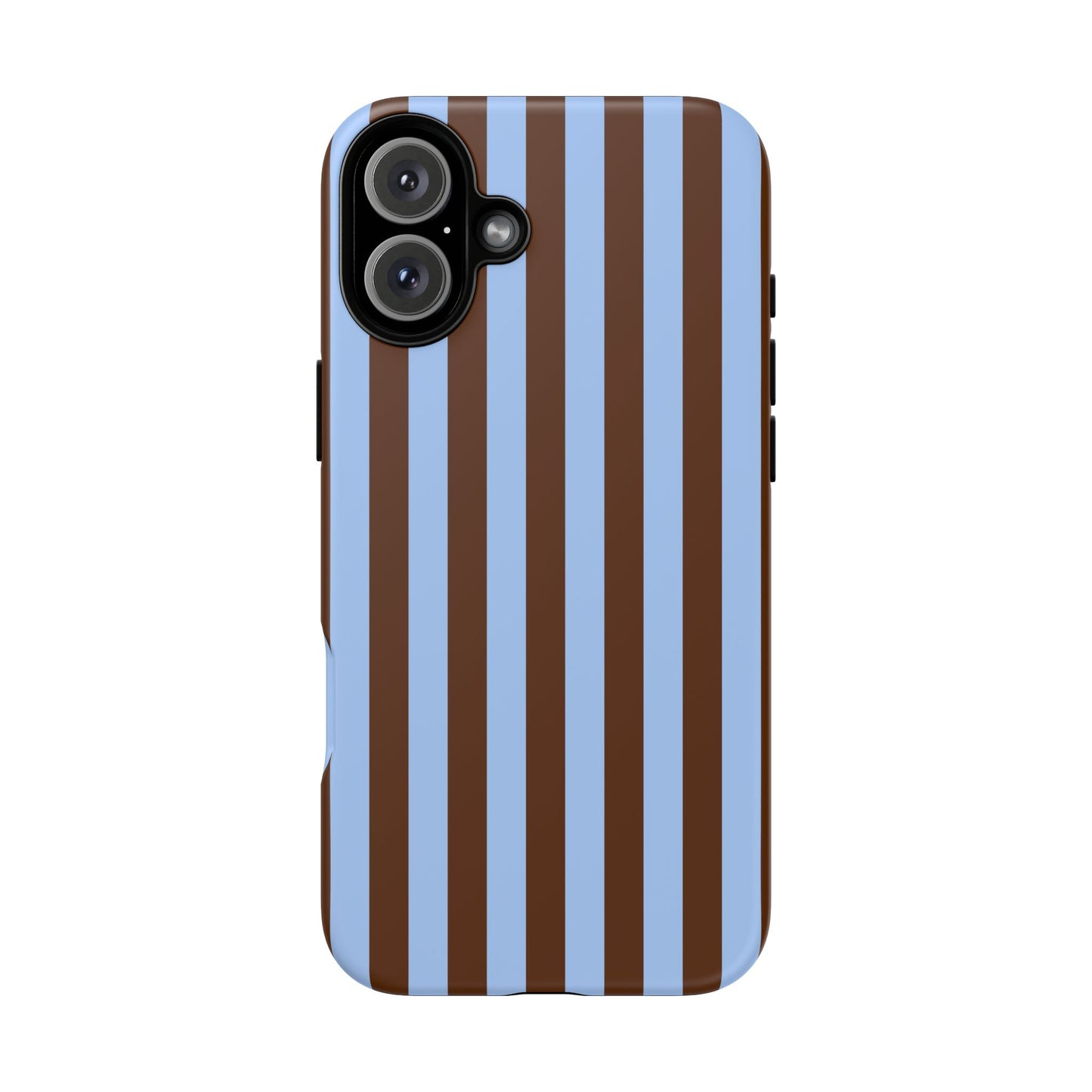 Blue & Brown Vertical Stripe Tough Phone Case — Durable Protective Cover