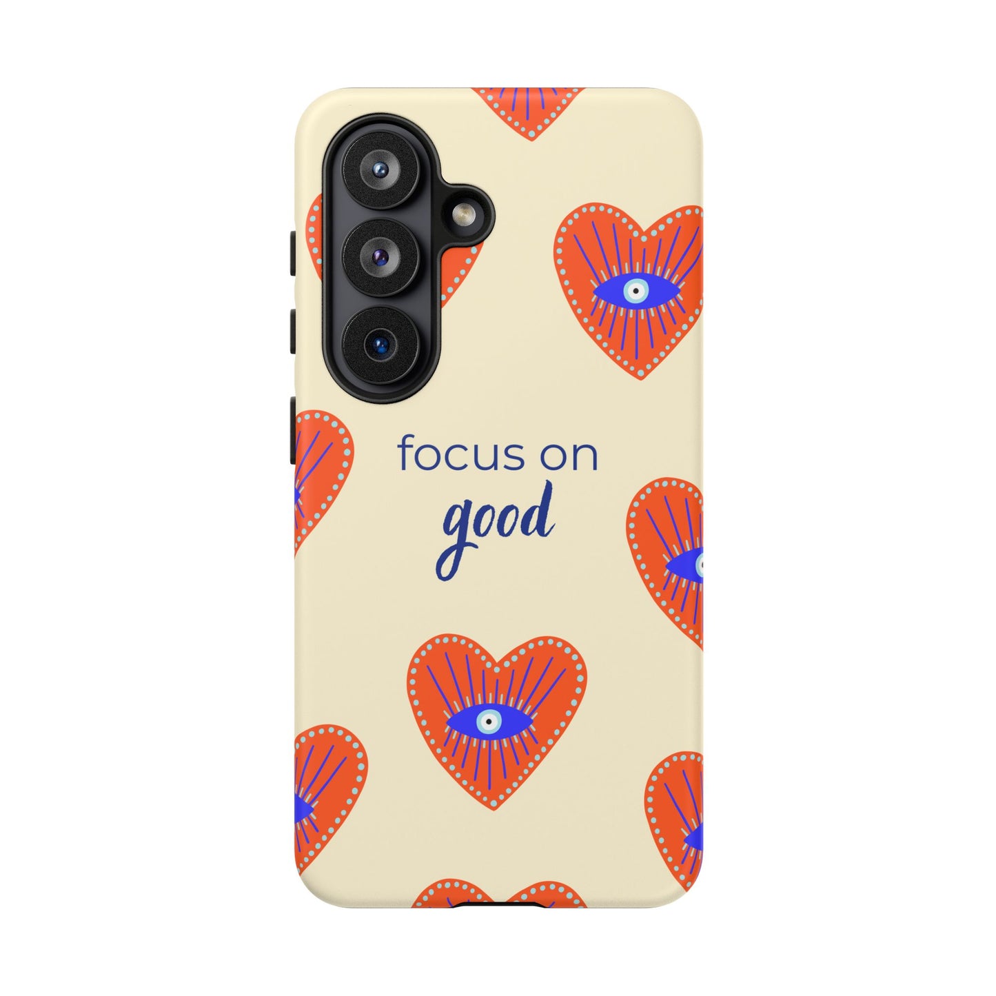Phone Case — "Focus on Good" Heart Pattern Protective Case