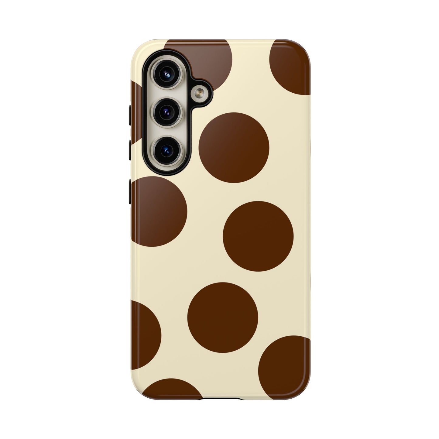 Brown Polka Dot Phone Case — Retro Large Dot Tough Case