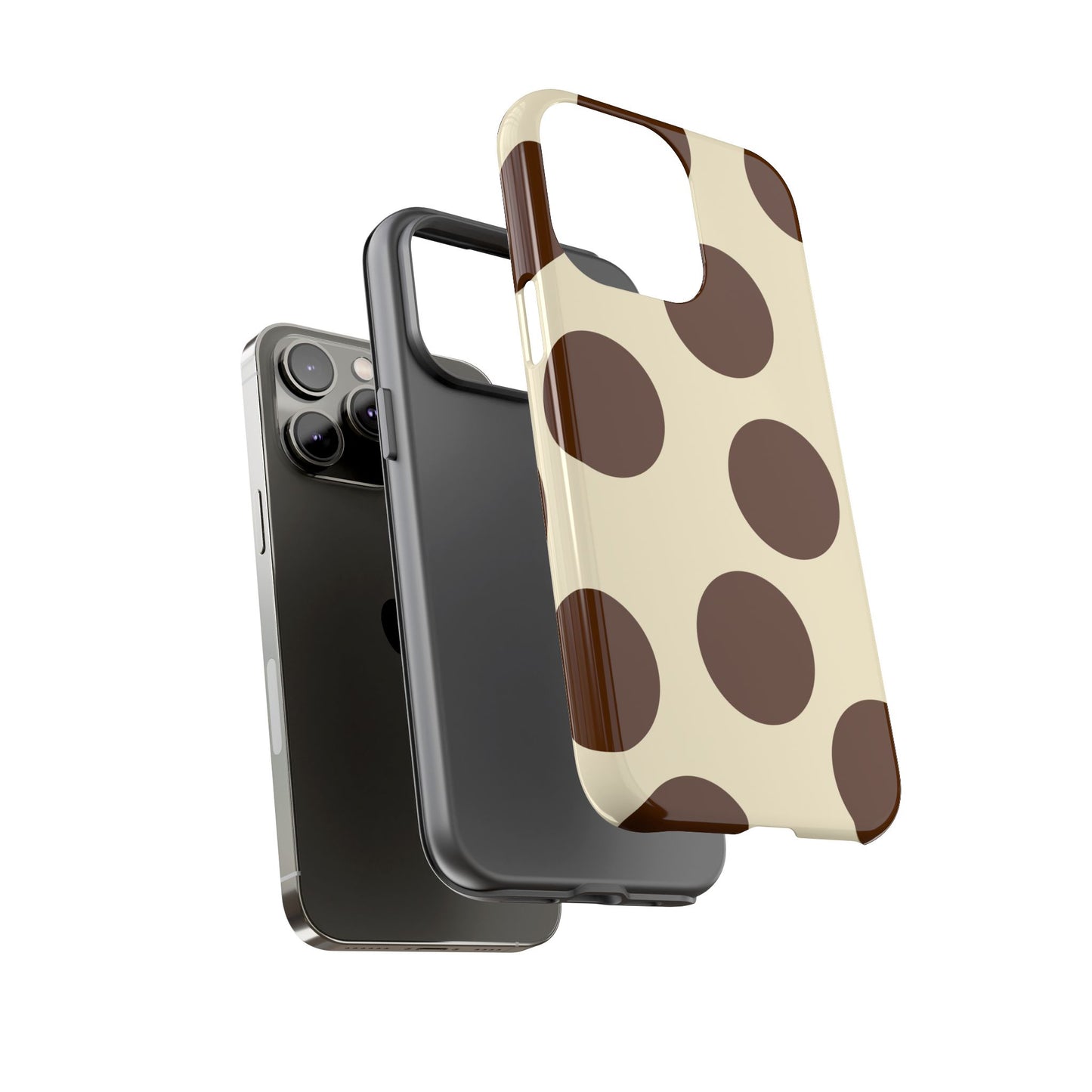 Brown Polka Dot Phone Case — Retro Large Dot Tough Case