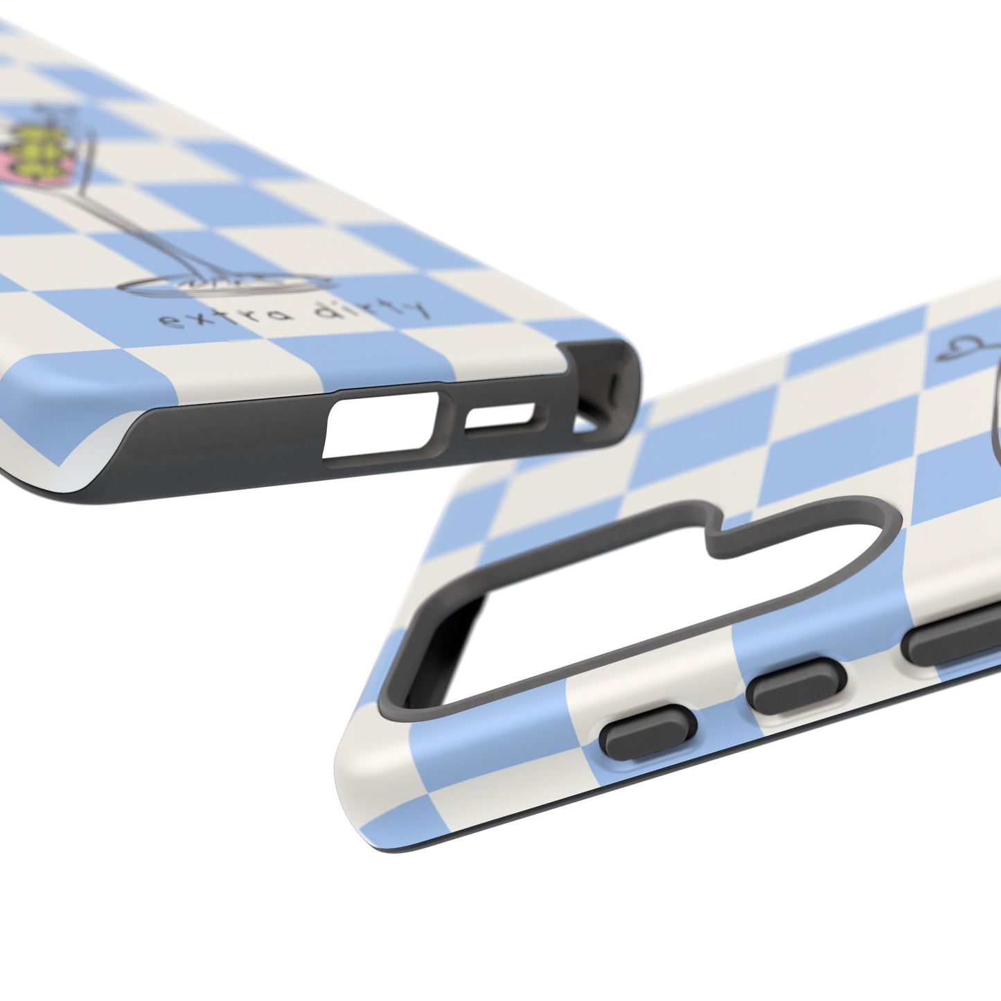 Phone Case — Blue Check Martini "extra dirty" Design