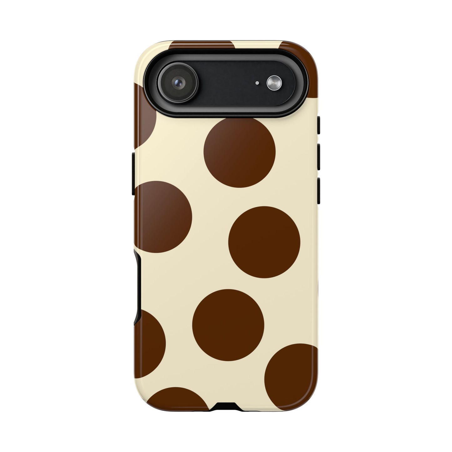 Brown Polka Dot Phone Case — Retro Large Dot Tough Case