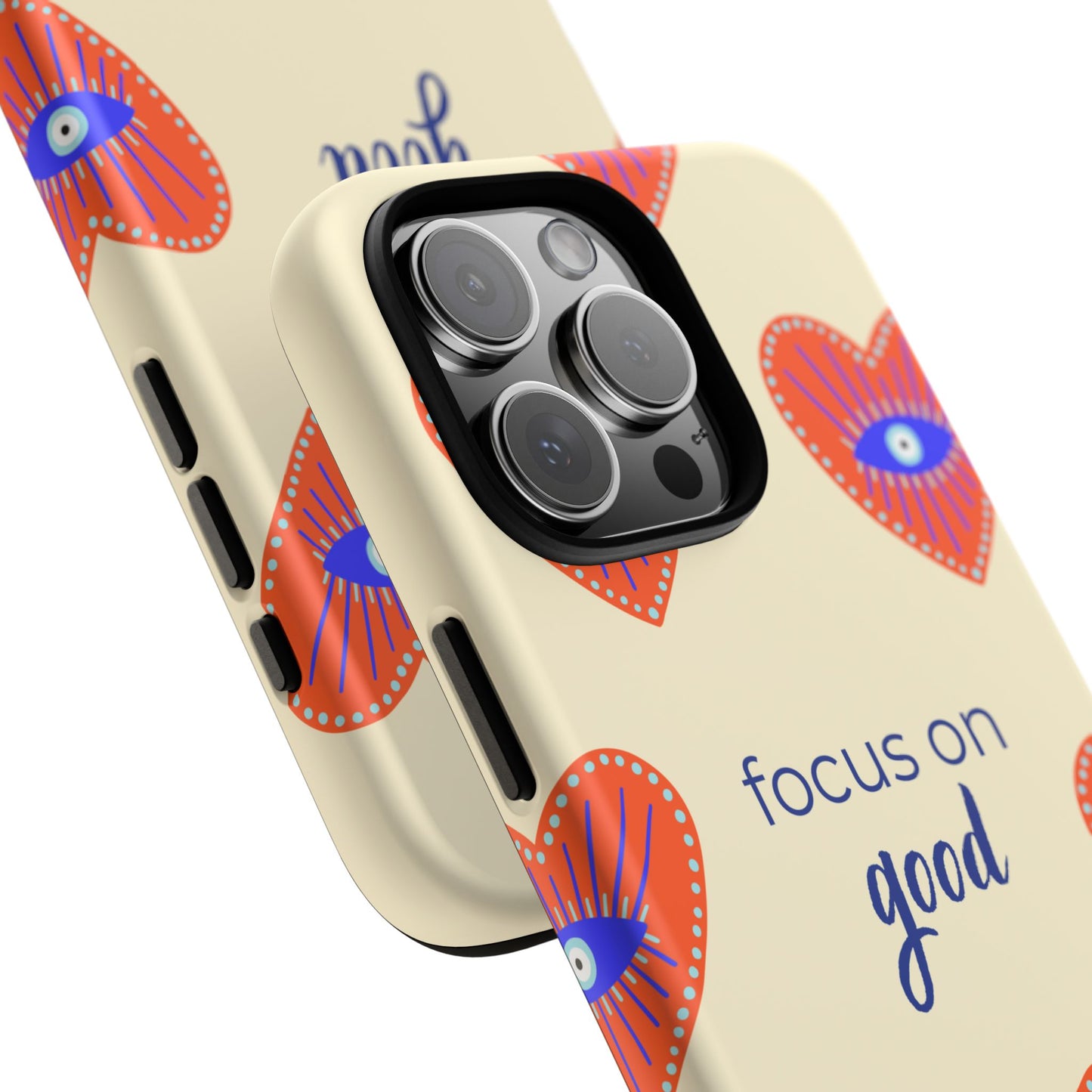 Phone Case — "Focus on Good" Heart Pattern Protective Case