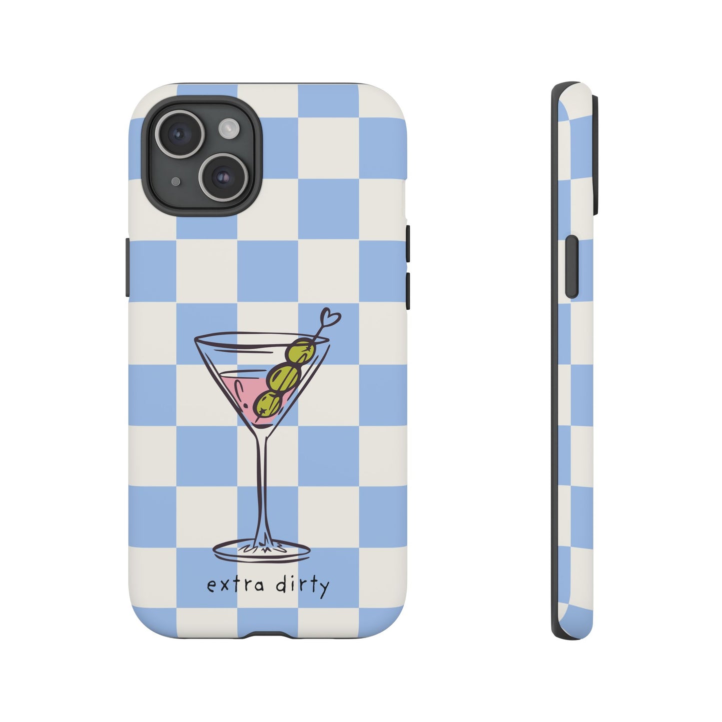 Phone Case — Blue Check Martini "extra dirty" Design
