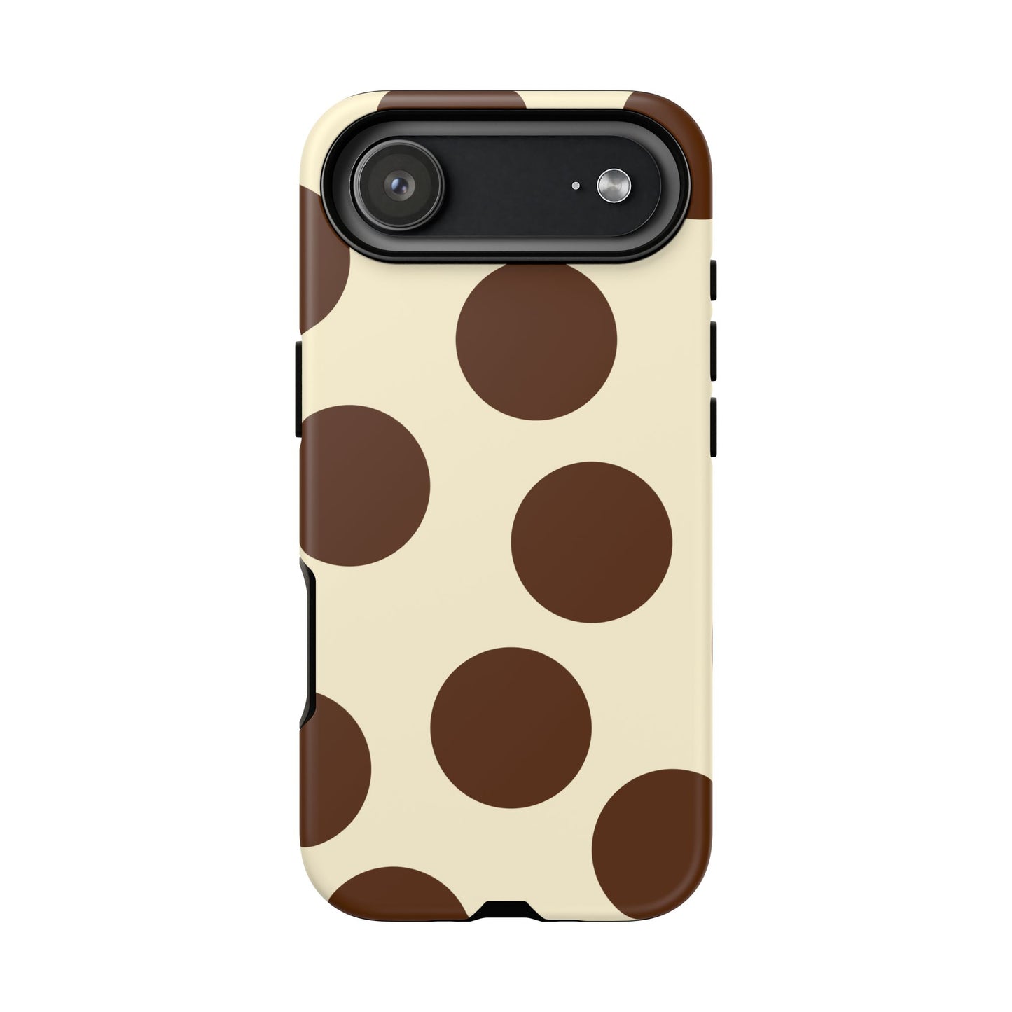 Brown Polka Dot Phone Case — Retro Large Dot Tough Case