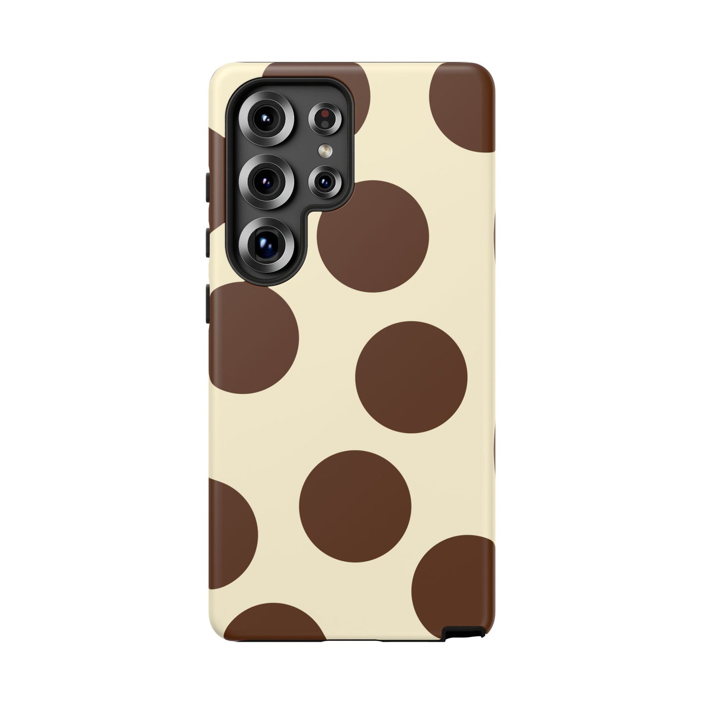 Brown Polka Dot Phone Case — Retro Large Dot Tough Case
