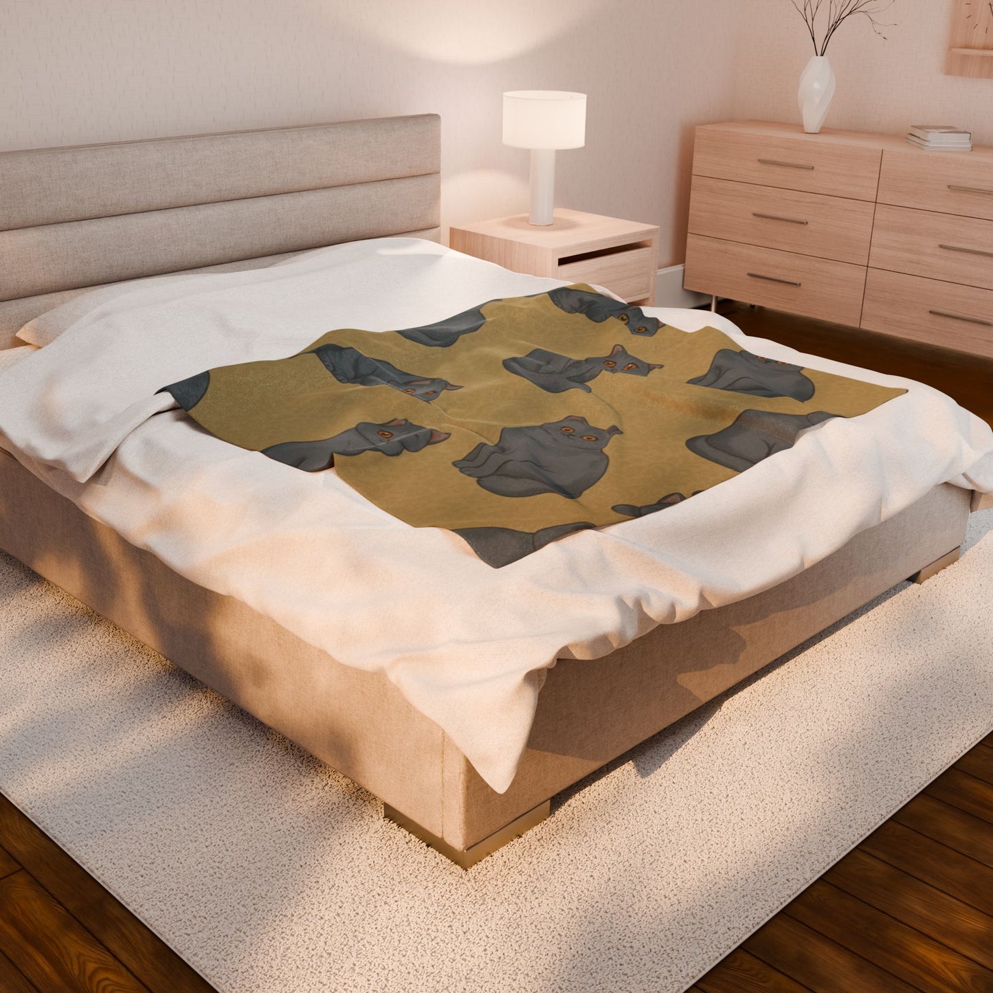 Plush Blanket — Minimal Leopard Spot Velveteen Throw