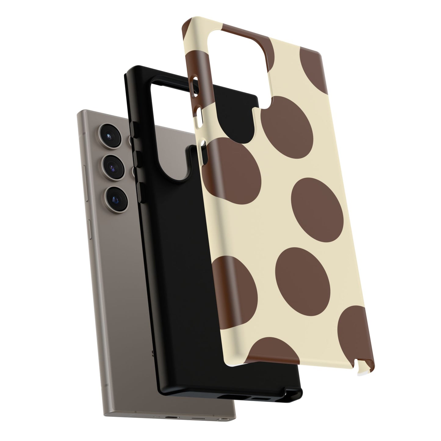 Brown Polka Dot Phone Case — Retro Large Dot Tough Case