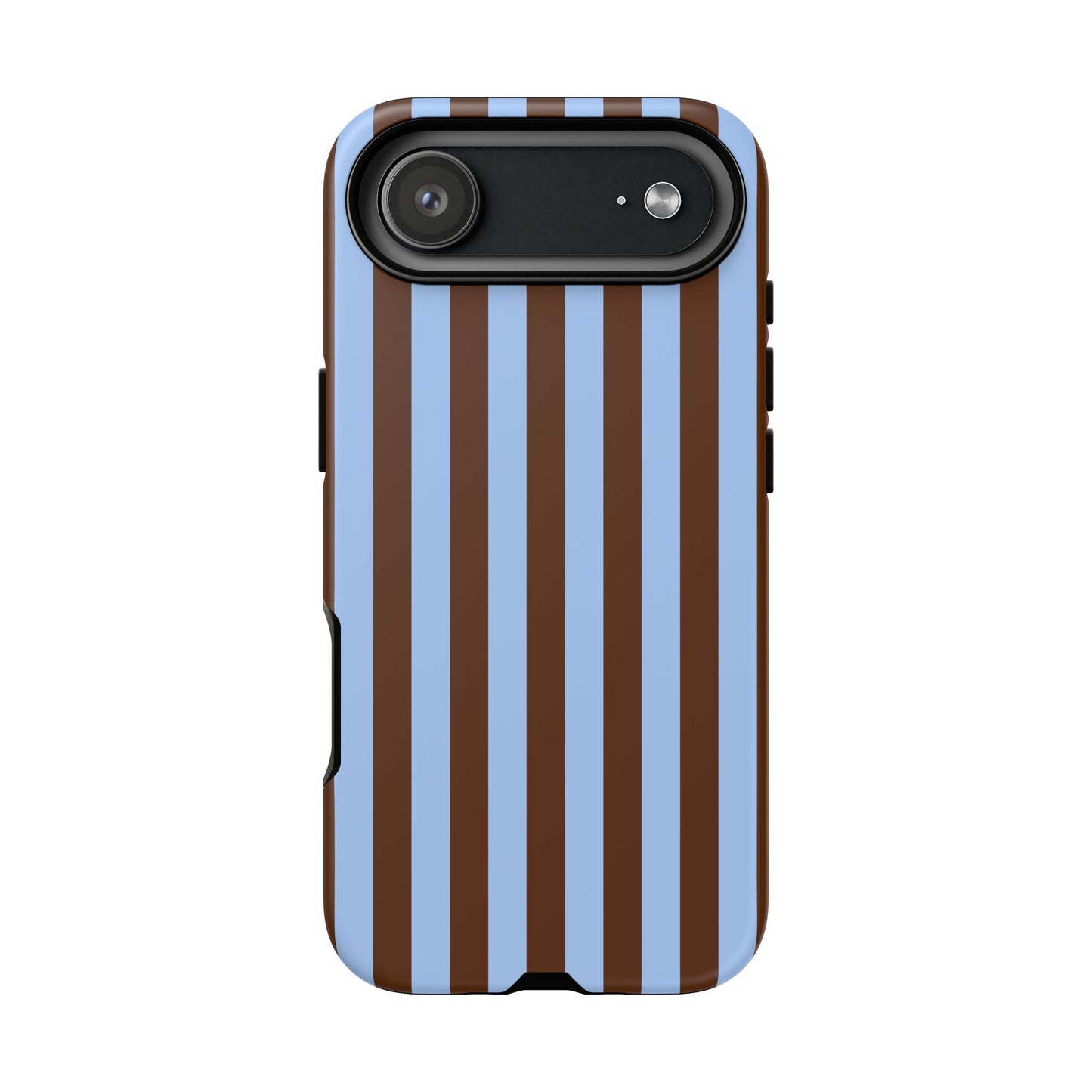 Blue & Brown Vertical Stripe Tough Phone Case — Durable Protective Cover