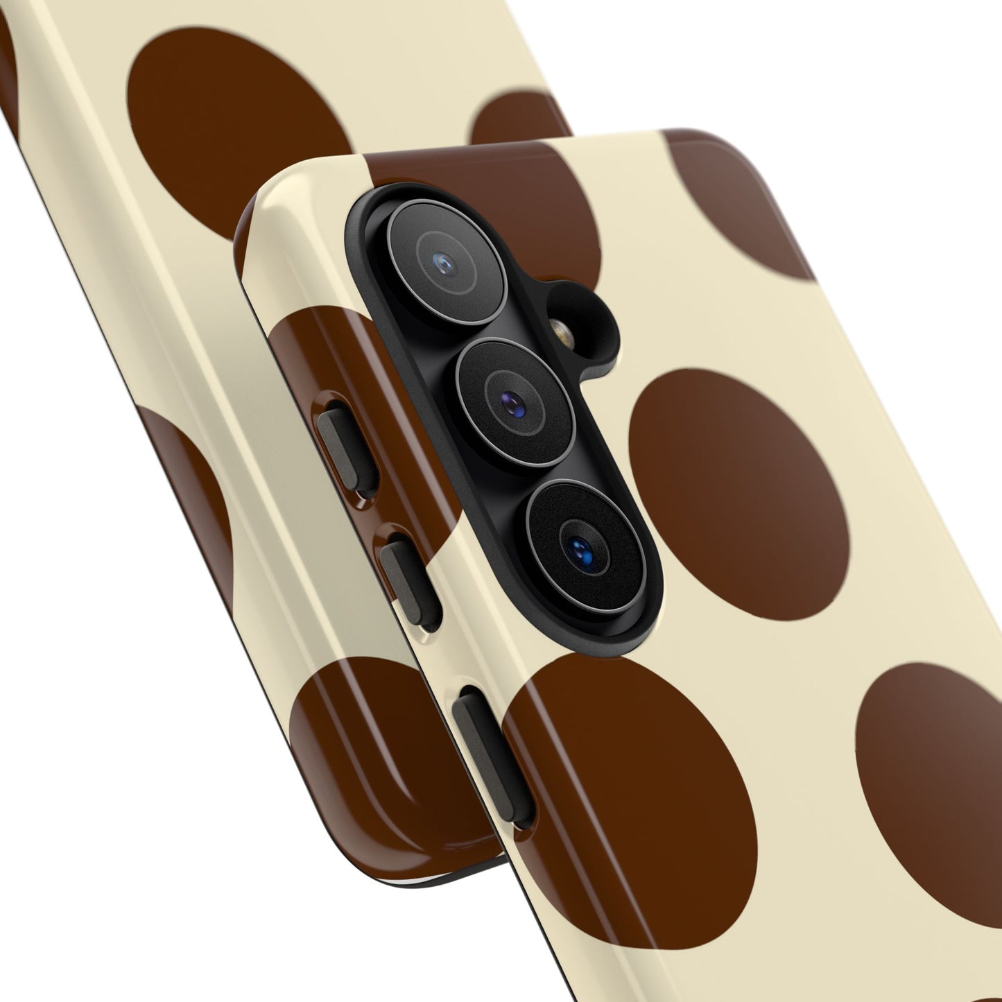 Brown Polka Dot Phone Case — Retro Large Dot Tough Case