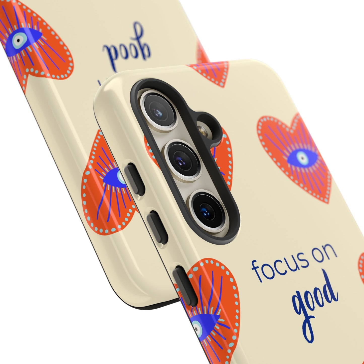 Phone Case — "Focus on Good" Heart Pattern Protective Case