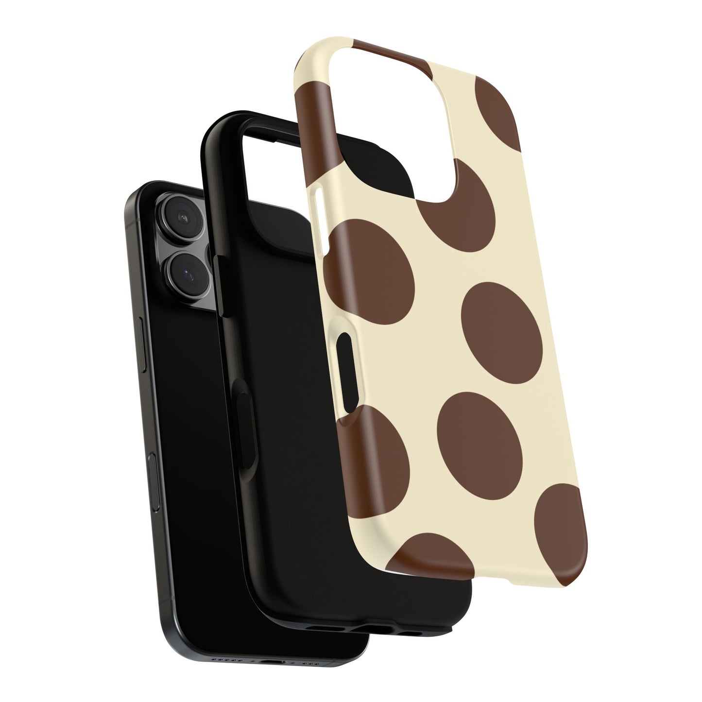 Brown Polka Dot Phone Case — Retro Large Dot Tough Case