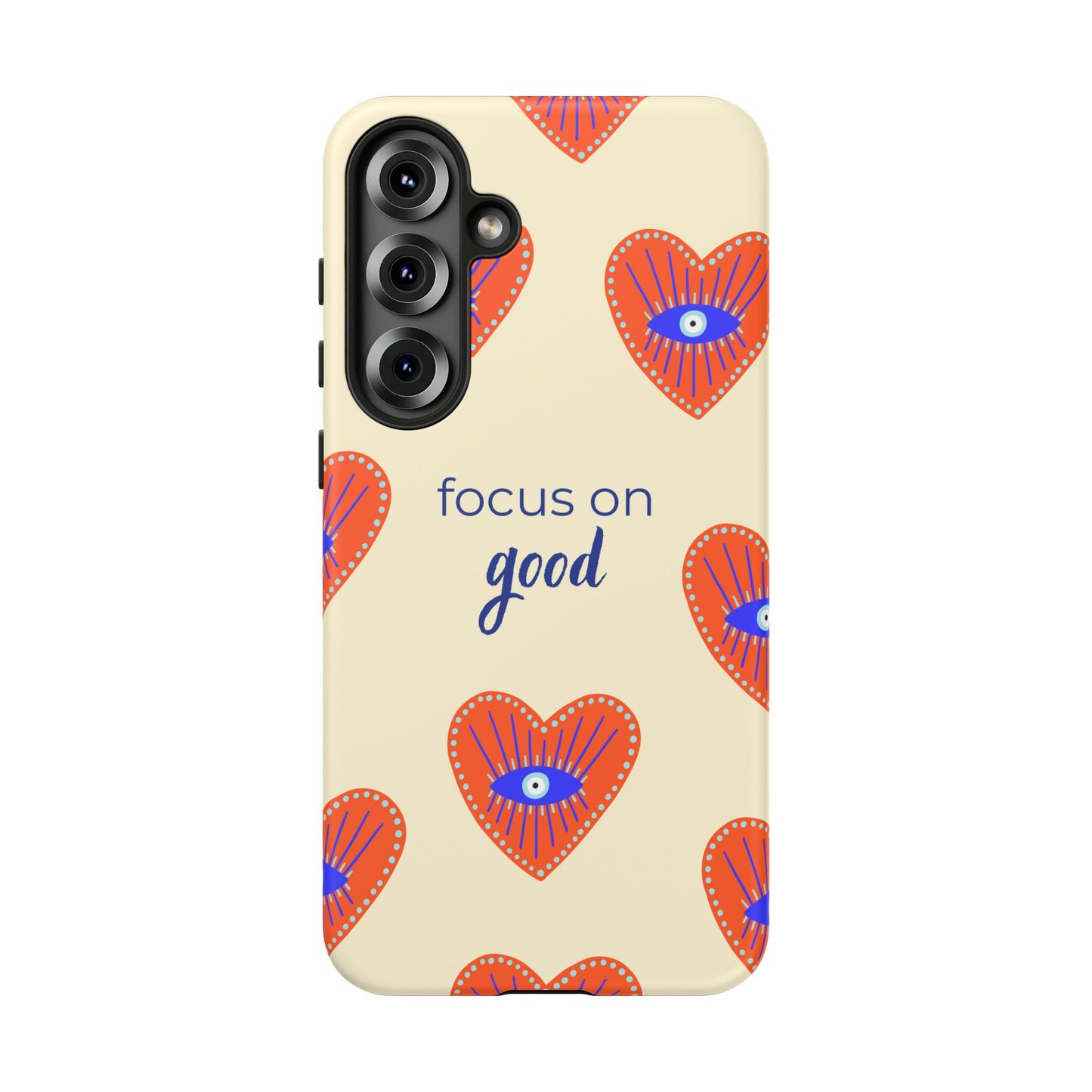 Phone Case — "Focus on Good" Heart Pattern Protective Case