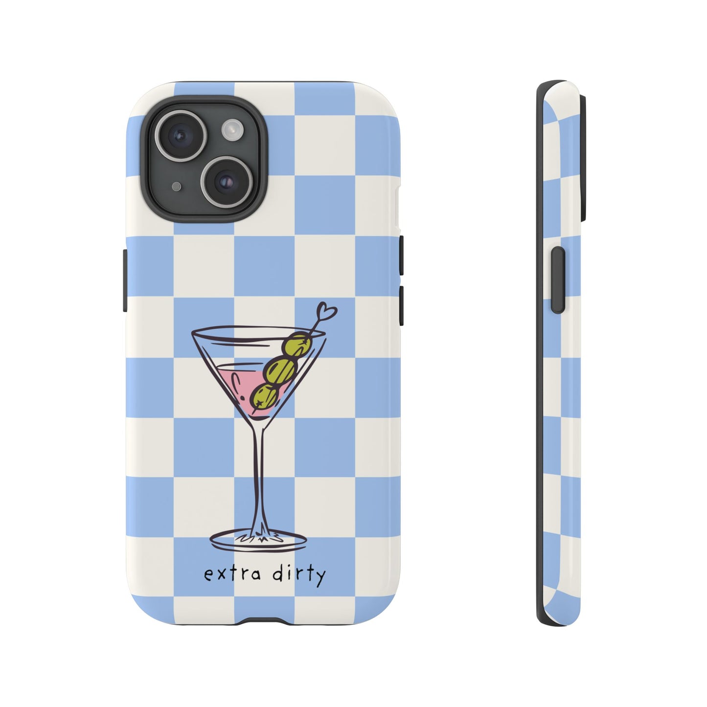 Phone Case — Blue Check Martini "extra dirty" Design