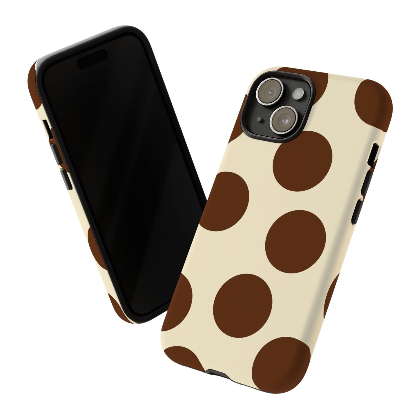 Brown Polka Dot Phone Case — Retro Large Dot Tough Case