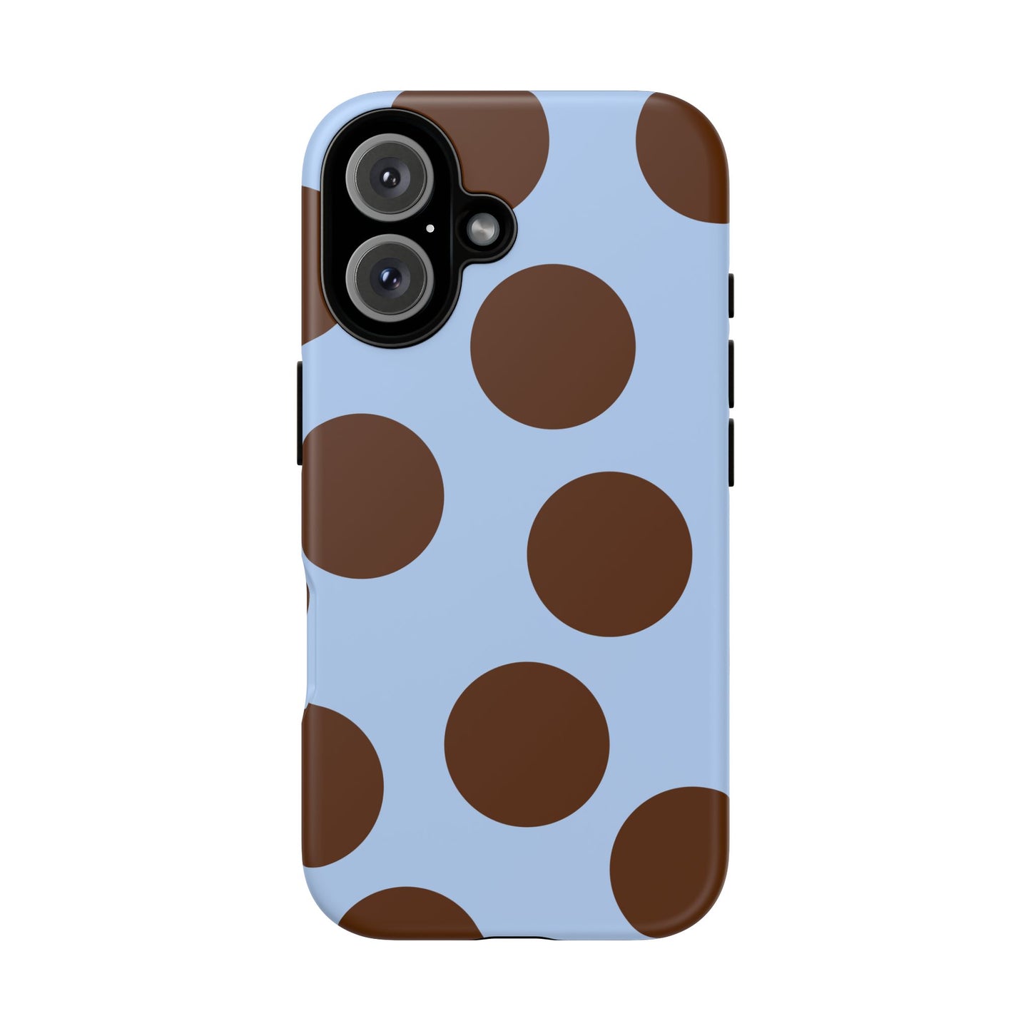 Phone Case - Blue with Brown Polka Dots (Tough Protective Phone Case)
