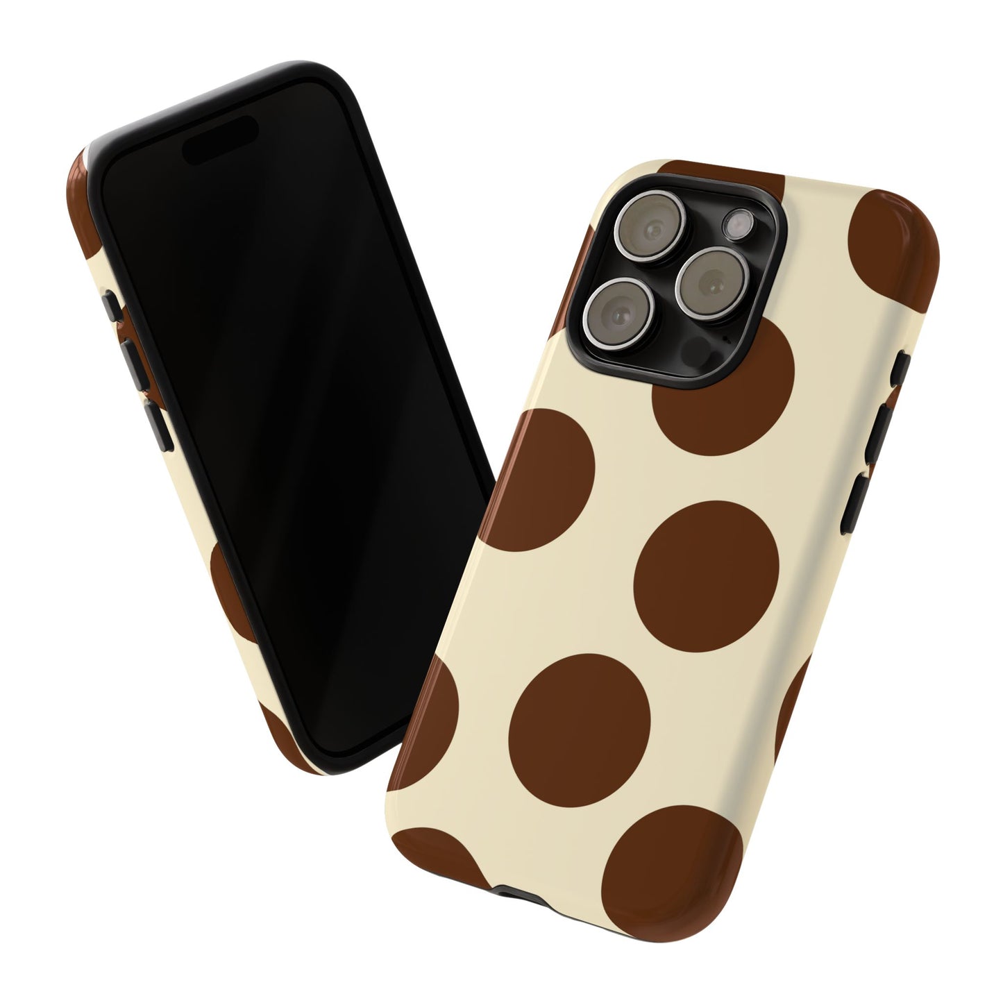 Brown Polka Dot Phone Case — Retro Large Dot Tough Case