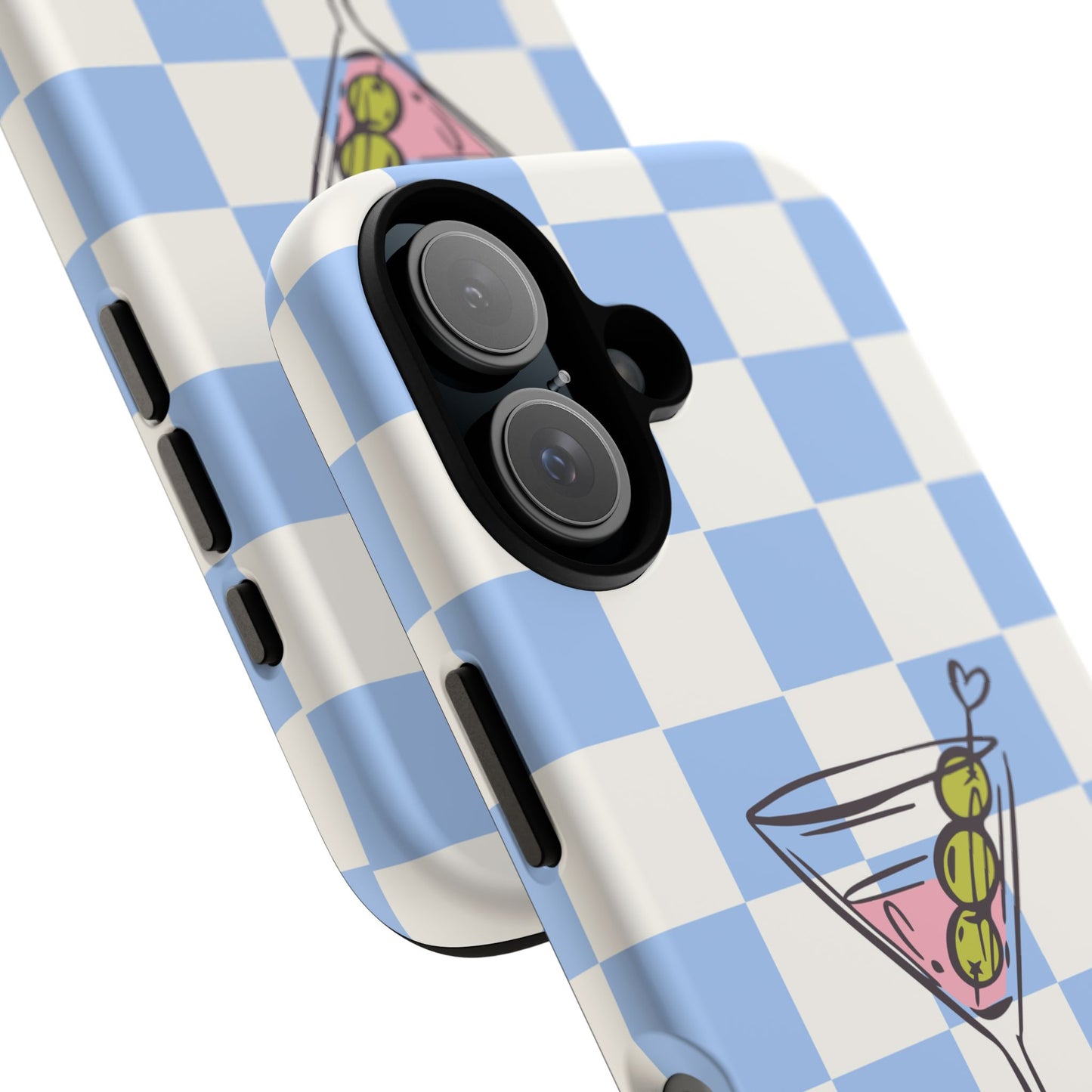 Phone Case — Blue Check Martini "extra dirty" Design