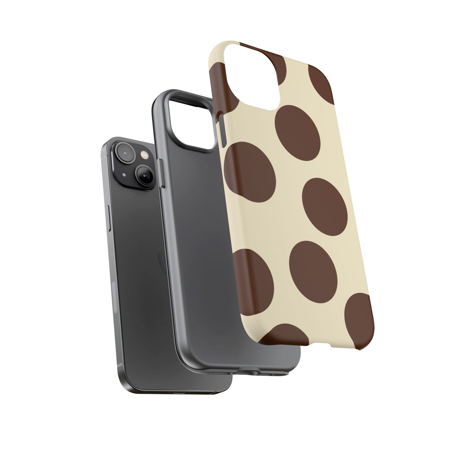 Brown Polka Dot Phone Case — Retro Large Dot Tough Case
