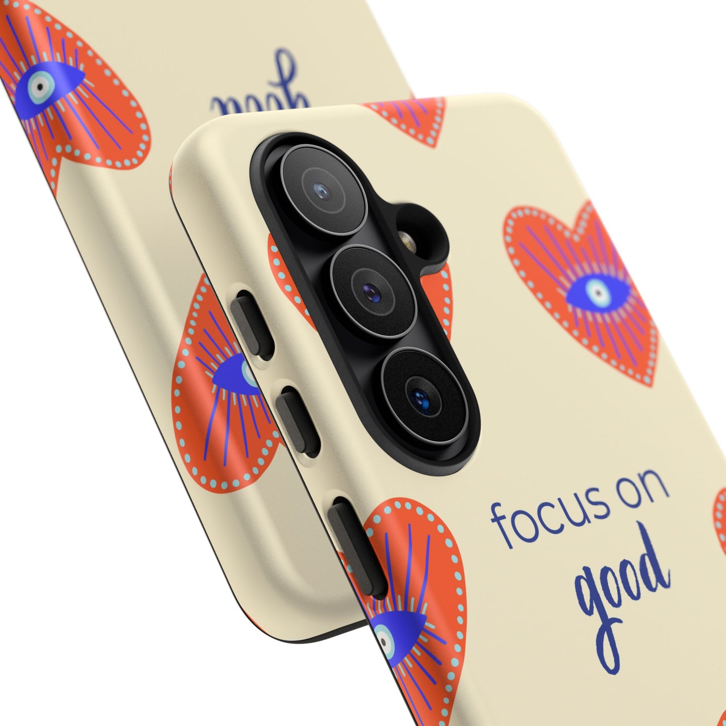 Phone Case — "Focus on Good" Heart Pattern Protective Case
