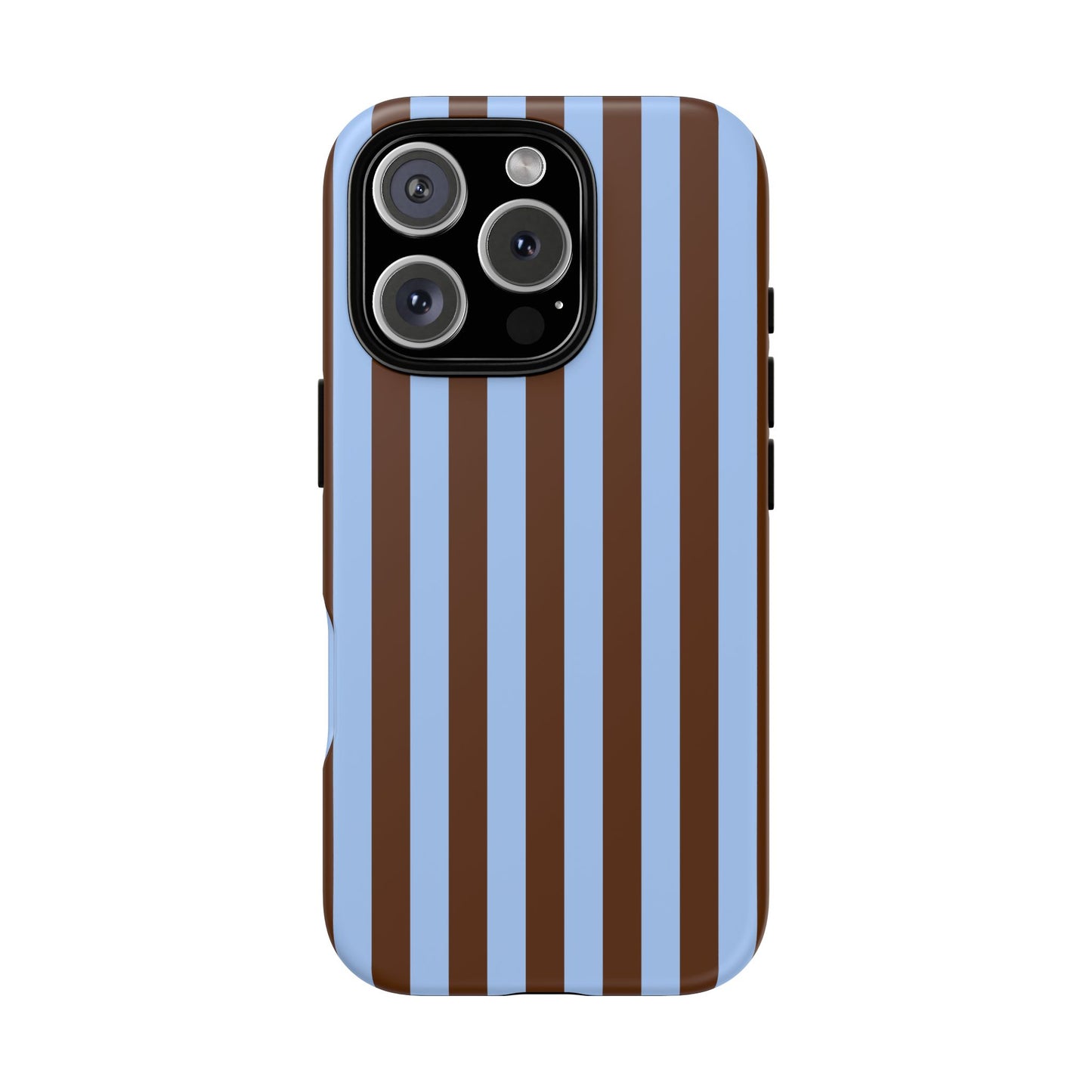 Blue & Brown Vertical Stripe Tough Phone Case — Durable Protective Cover