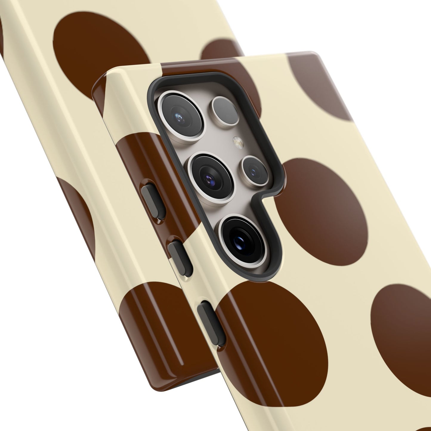 Brown Polka Dot Phone Case — Retro Large Dot Tough Case