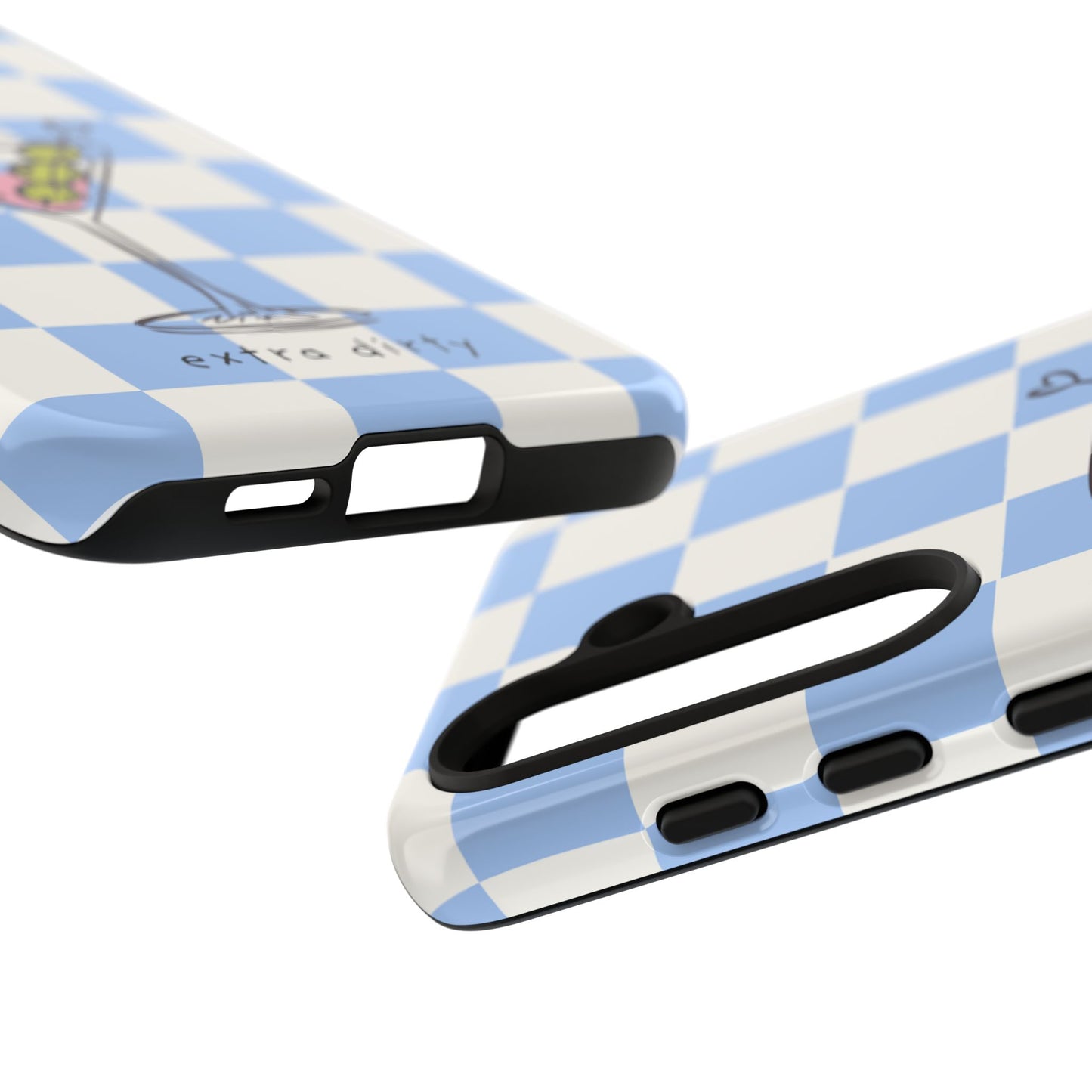 Phone Case — Blue Check Martini "extra dirty" Design