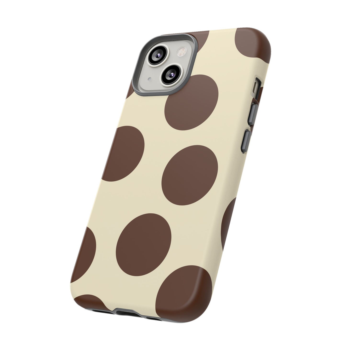 Brown Polka Dot Phone Case — Retro Large Dot Tough Case