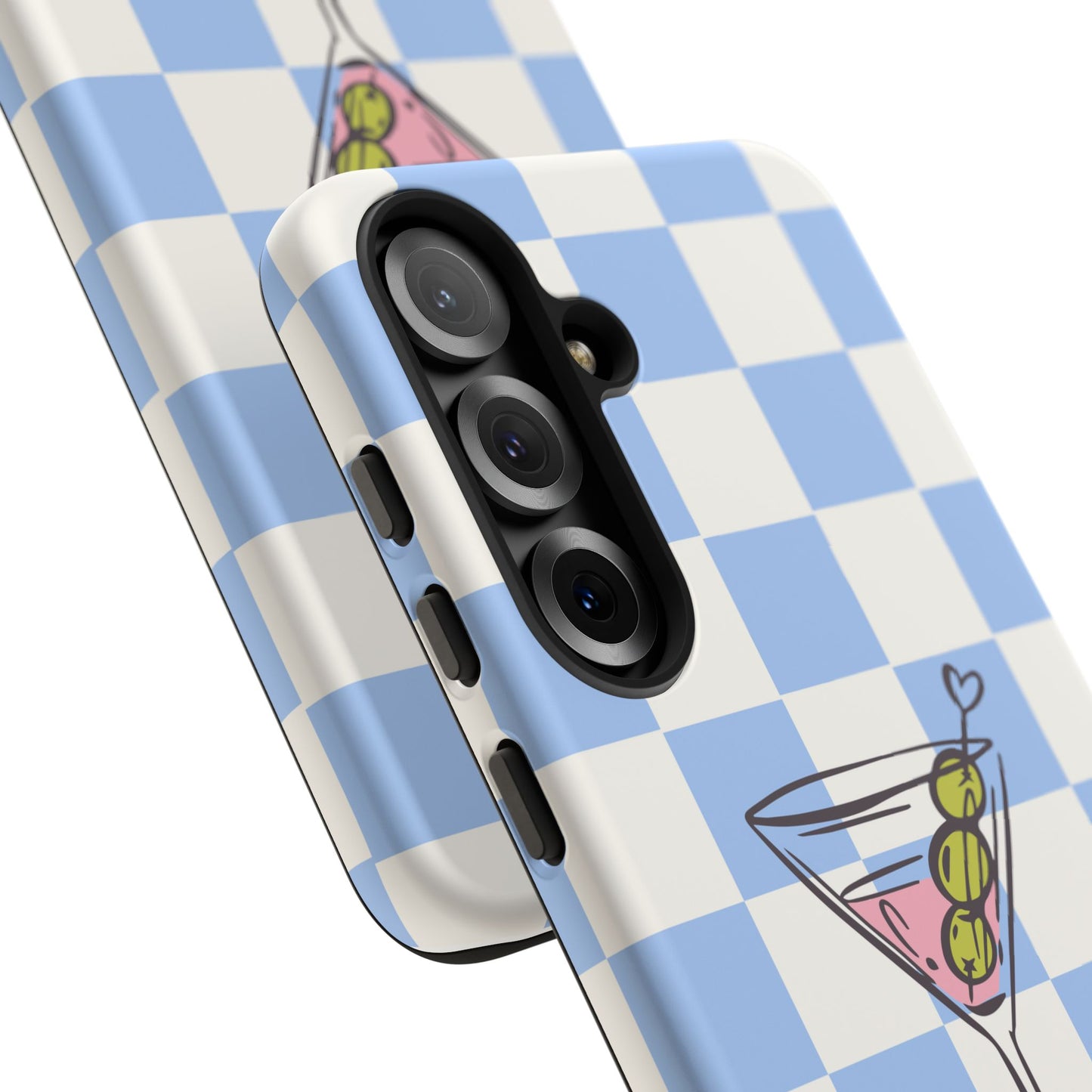 Phone Case — Blue Check Martini "extra dirty" Design