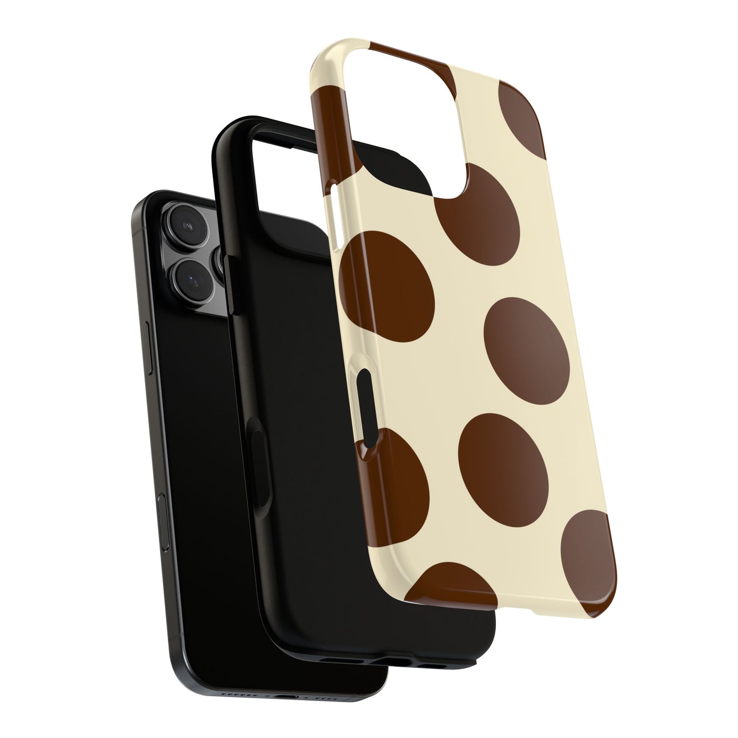 Brown Polka Dot Phone Case — Retro Large Dot Tough Case