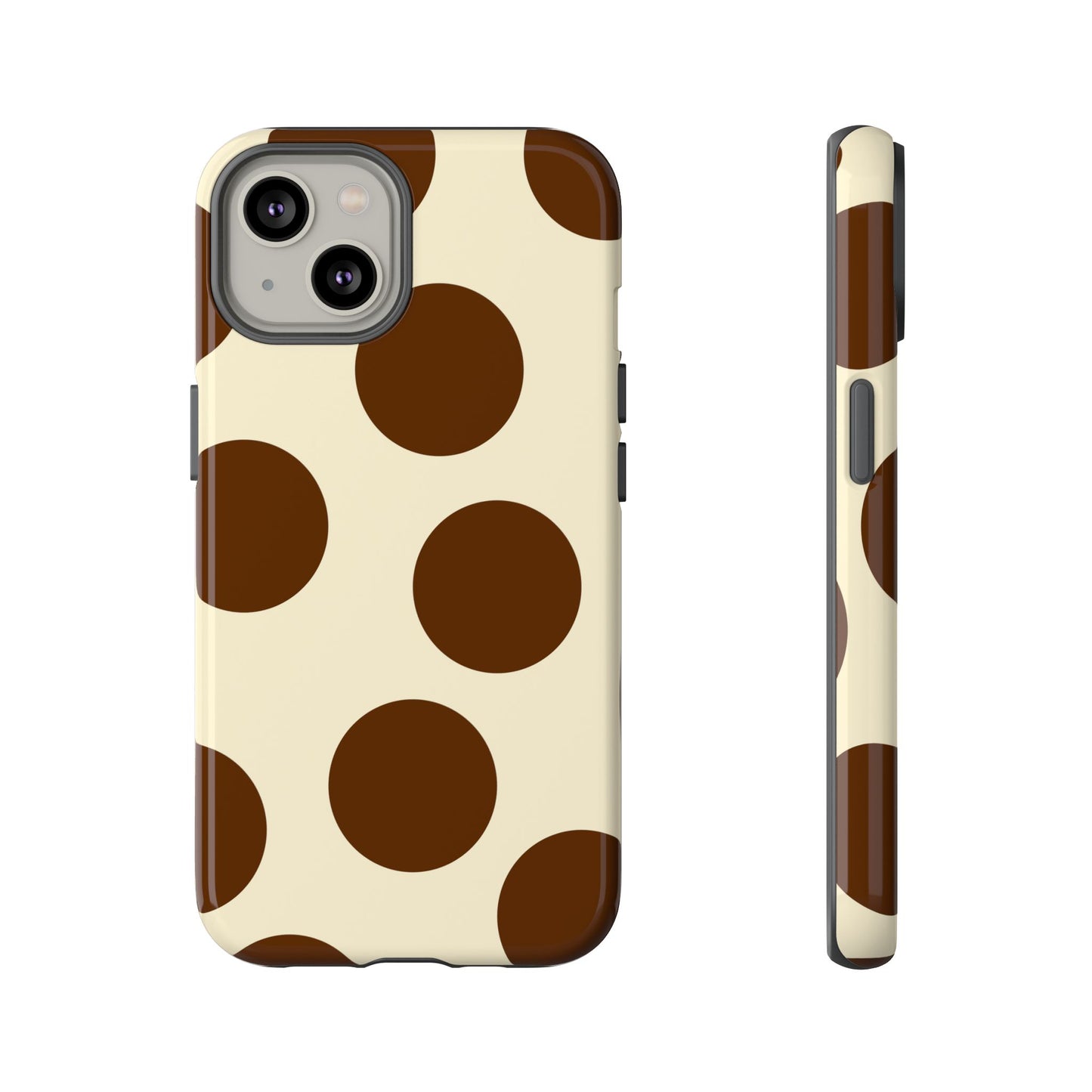 Brown Polka Dot Phone Case — Retro Large Dot Tough Case