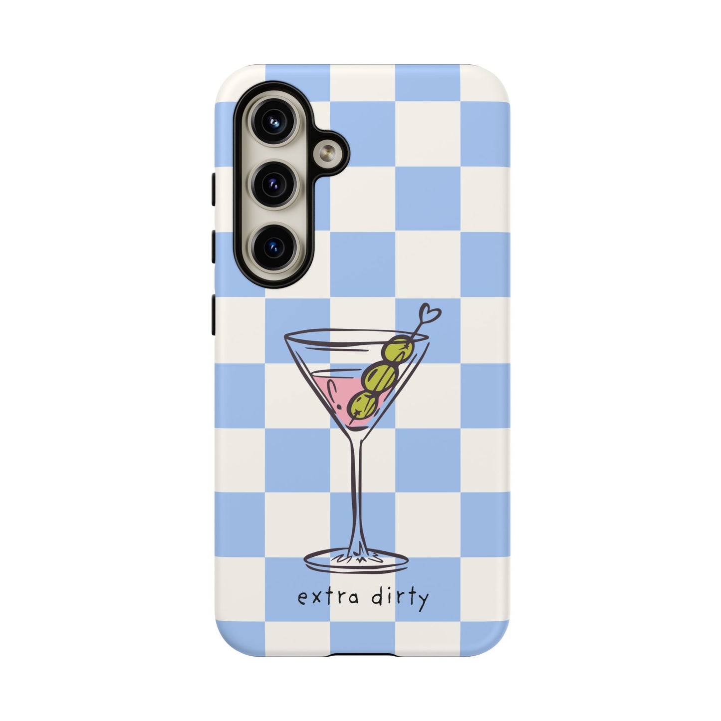 Phone Case — Blue Check Martini "extra dirty" Design