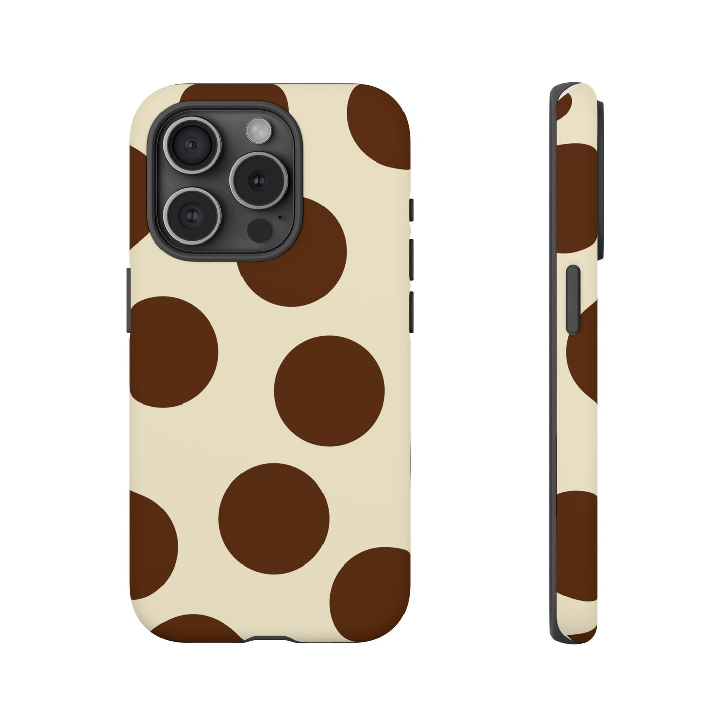 Brown Polka Dot Phone Case — Retro Large Dot Tough Case
