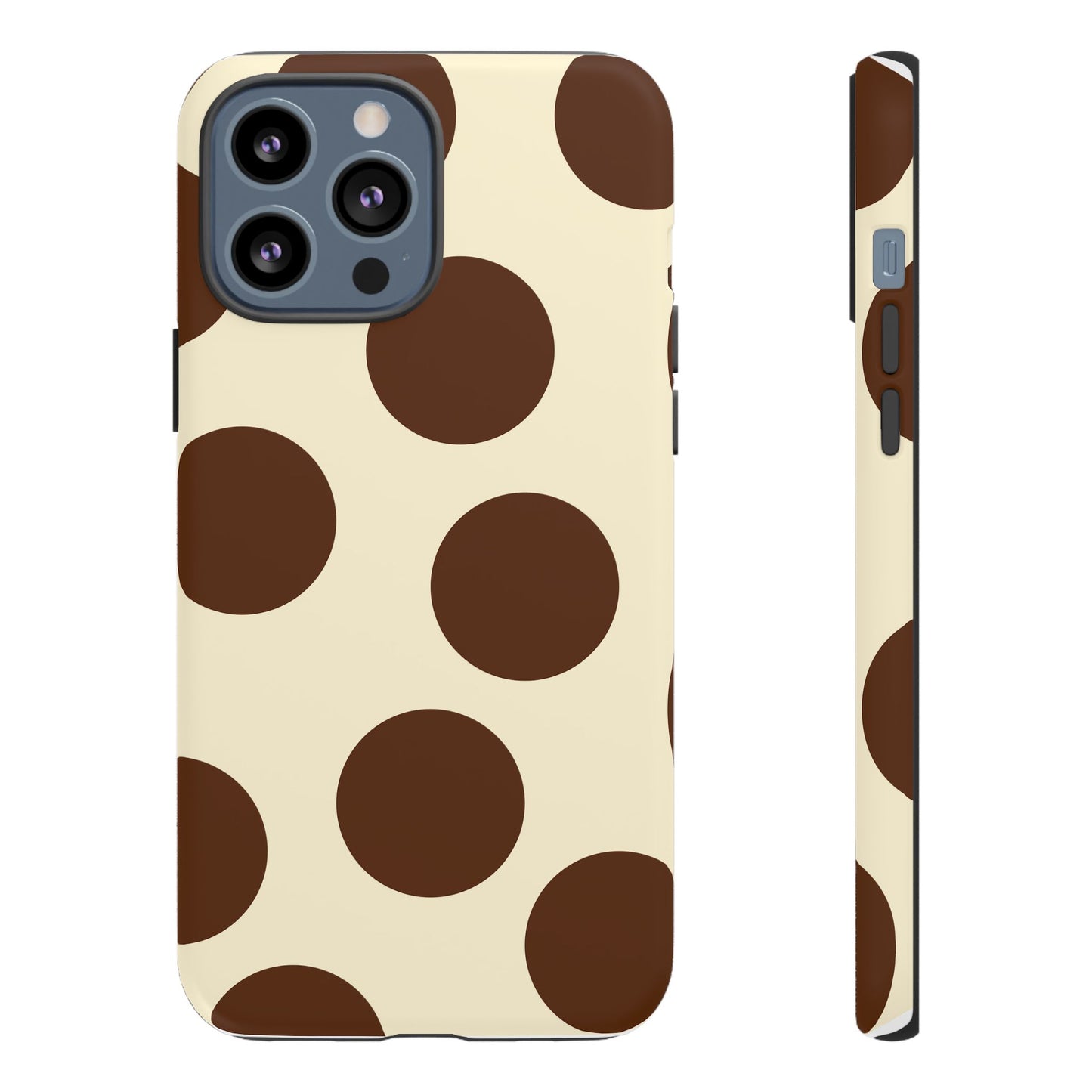 Brown Polka Dot Phone Case — Retro Large Dot Tough Case