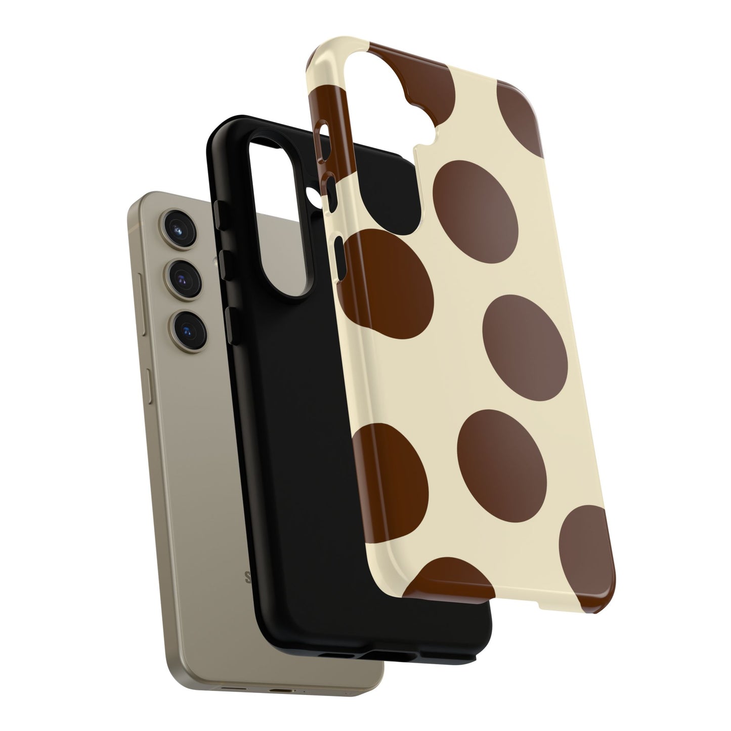 Brown Polka Dot Phone Case — Retro Large Dot Tough Case