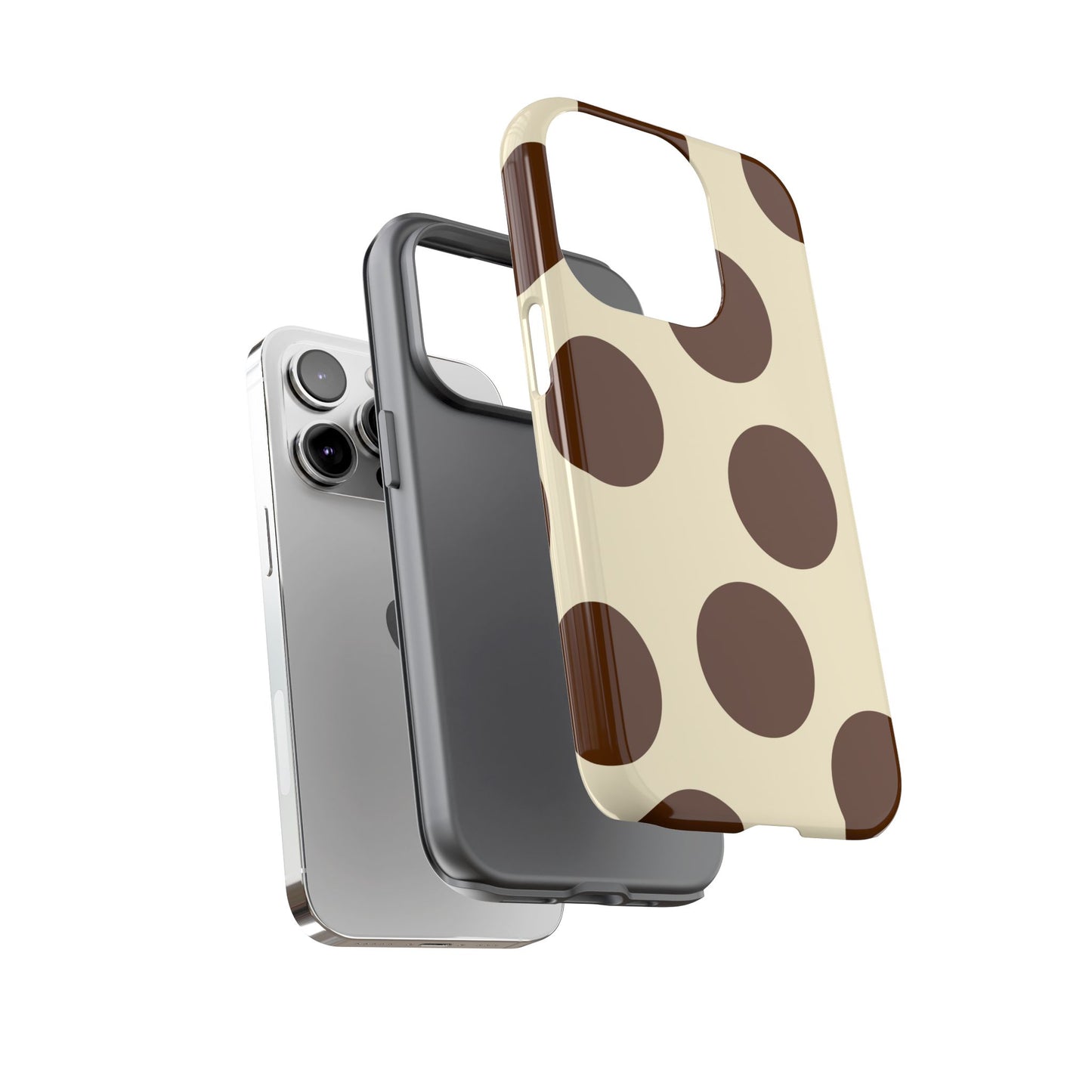 Brown Polka Dot Phone Case — Retro Large Dot Tough Case